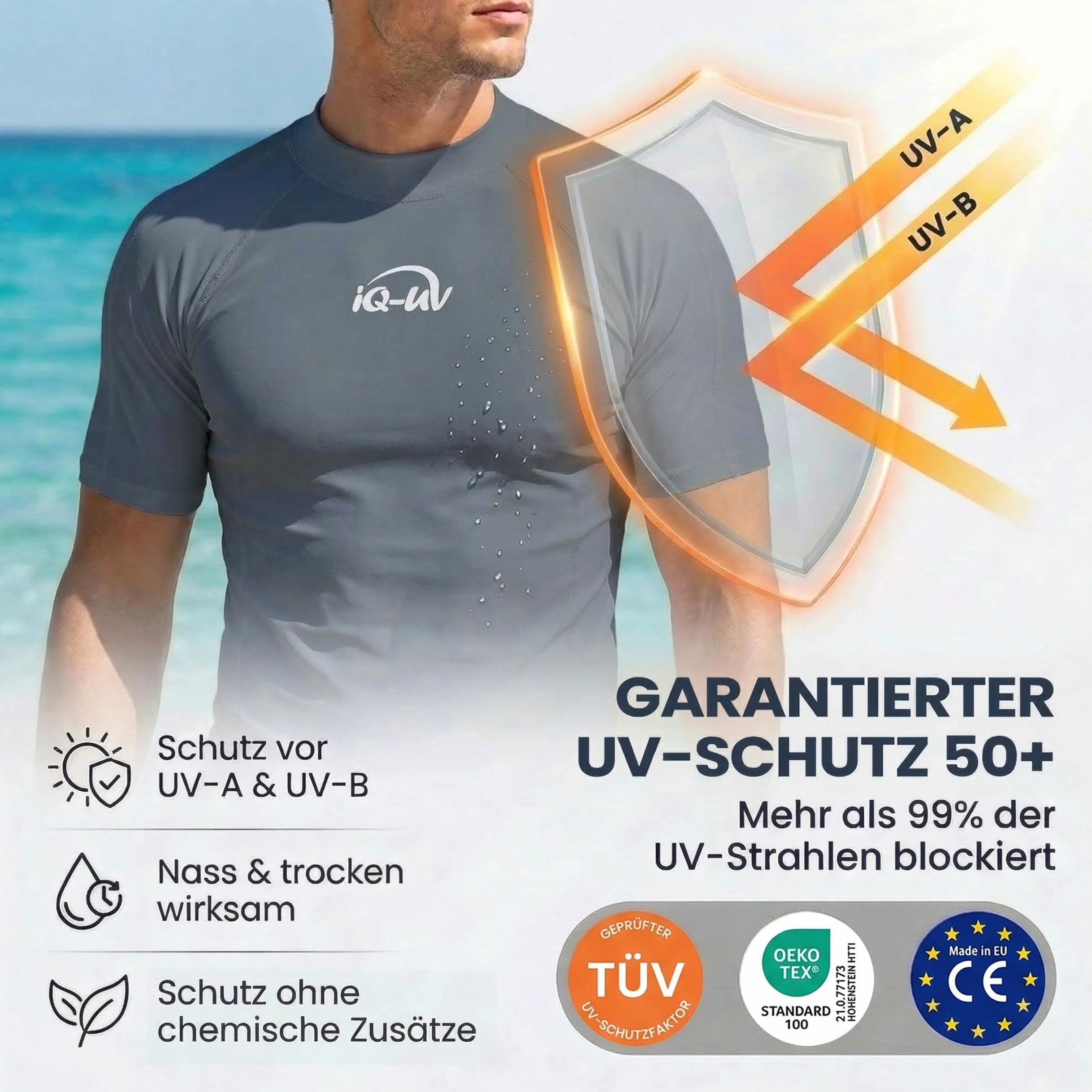 iQ-UV Slim Fit Camiseta Hombre