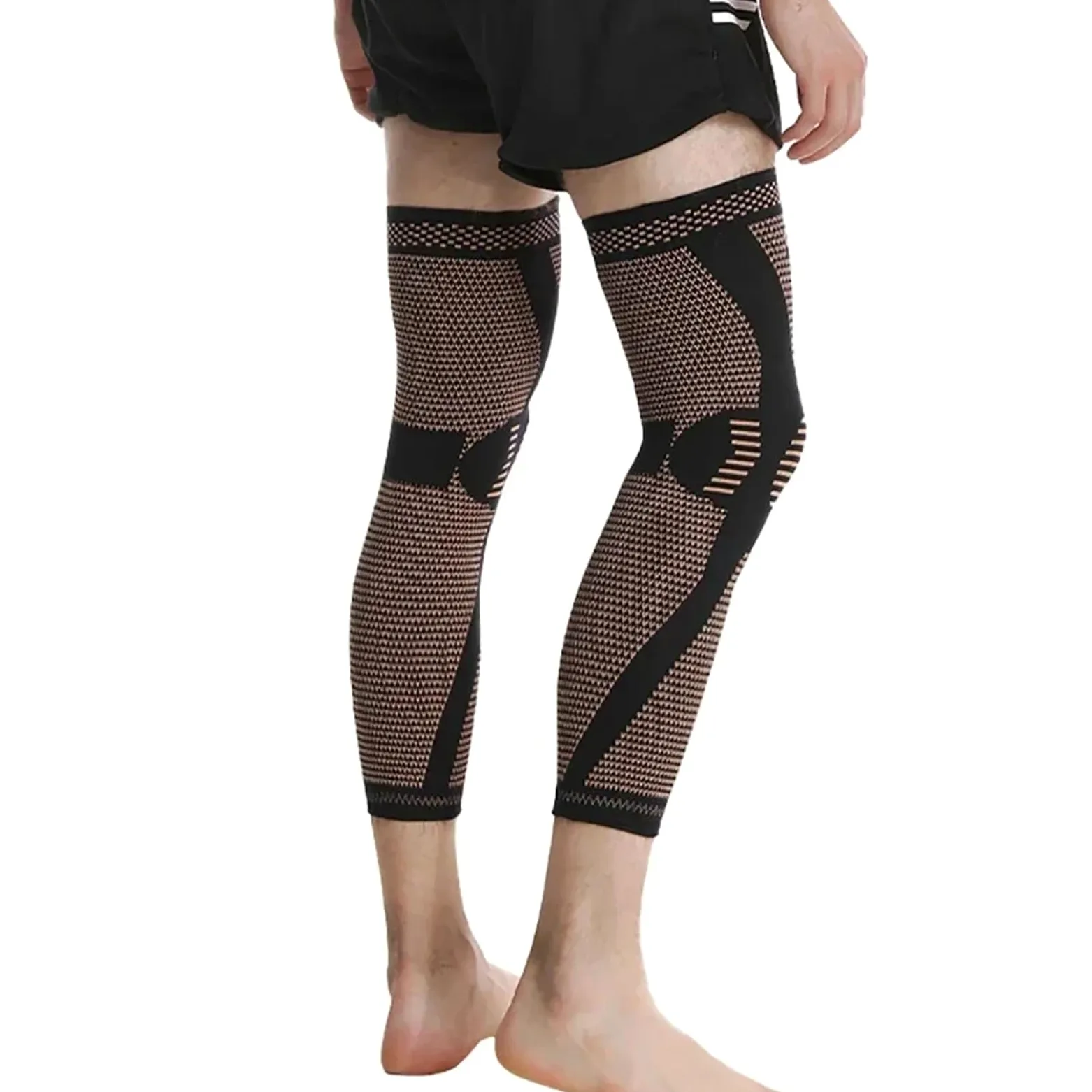 Rodillera Compresion Manga de compresión pierna completa, rodilleras cobre, soporte for muslo y pantorrilla, artritis, 20-30 mmHg, reduce la inflamación las venas varicosas