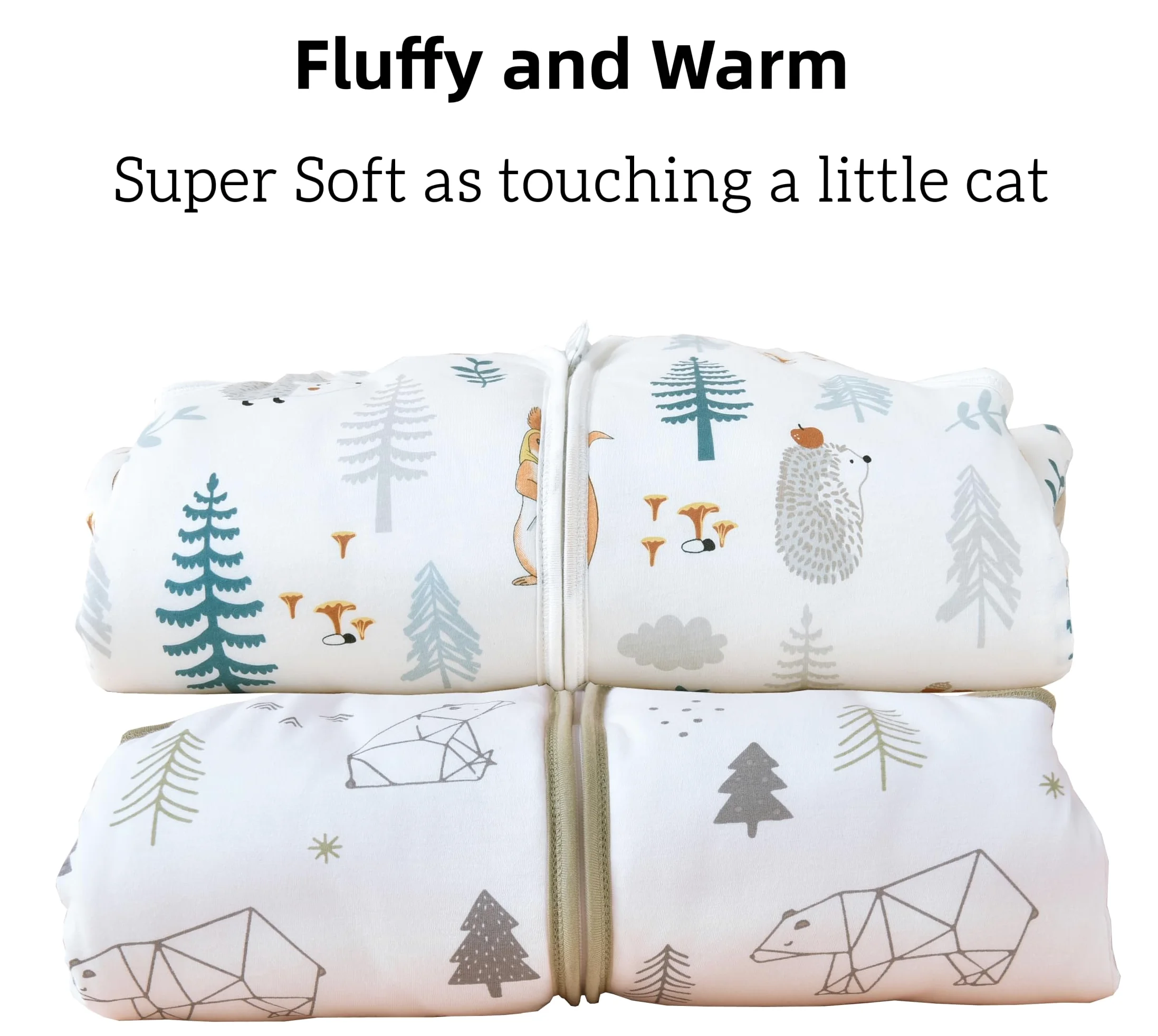 Chilsuessy Pack de 2 sacos de dormir para bebé con perneras, 1,5 tog, 100% algodón, para todo el año, saco de dormir con pies, para niños