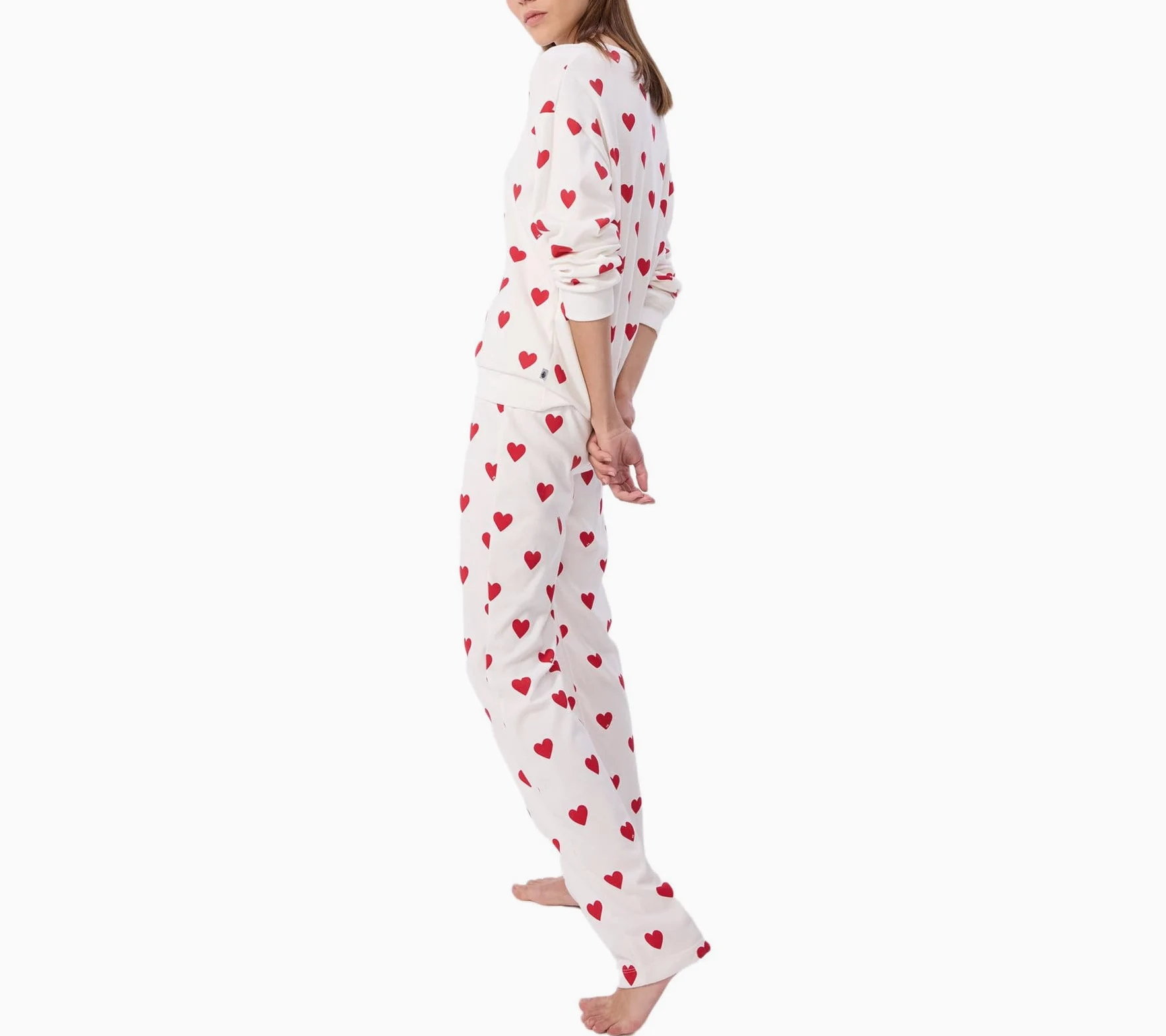 Pijama de Mujer de algodón con Estampado de Corazones
