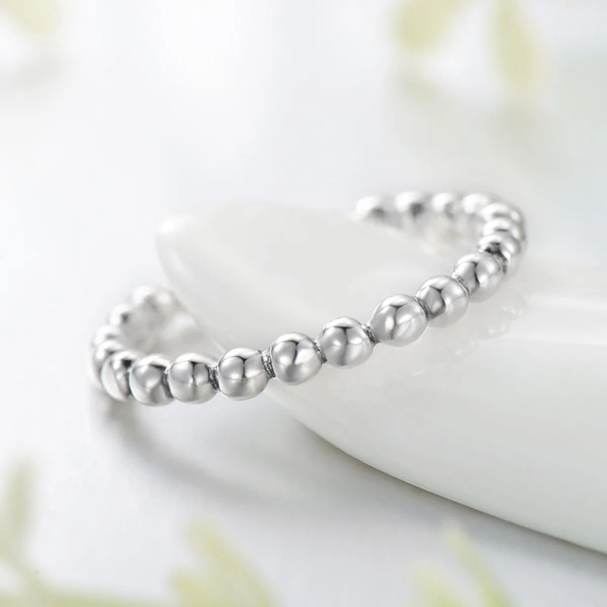 Anillos de compromiso de oro blanco de 9 K/14 K, 2,7 mm, perlas para mujer