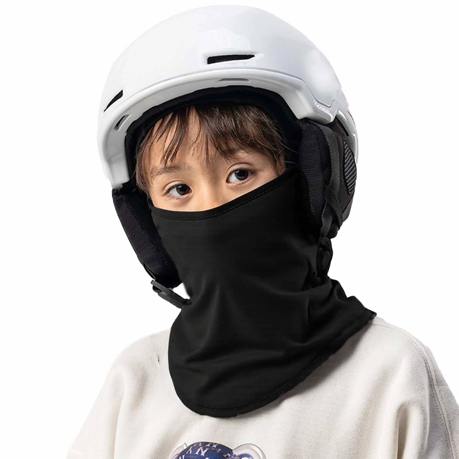 Máscara de Pasamontañas para Niños, Balaclava Protector, Bufanda de Verano Anti Viento Transpirable Protector UV, Talla Única (Negro)
