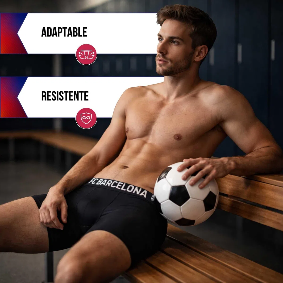 Calzoncillos tipo bóxer para hombre, 5 unidades, producto oficial del FC Barcelona, juego de calzoncillos para hombre