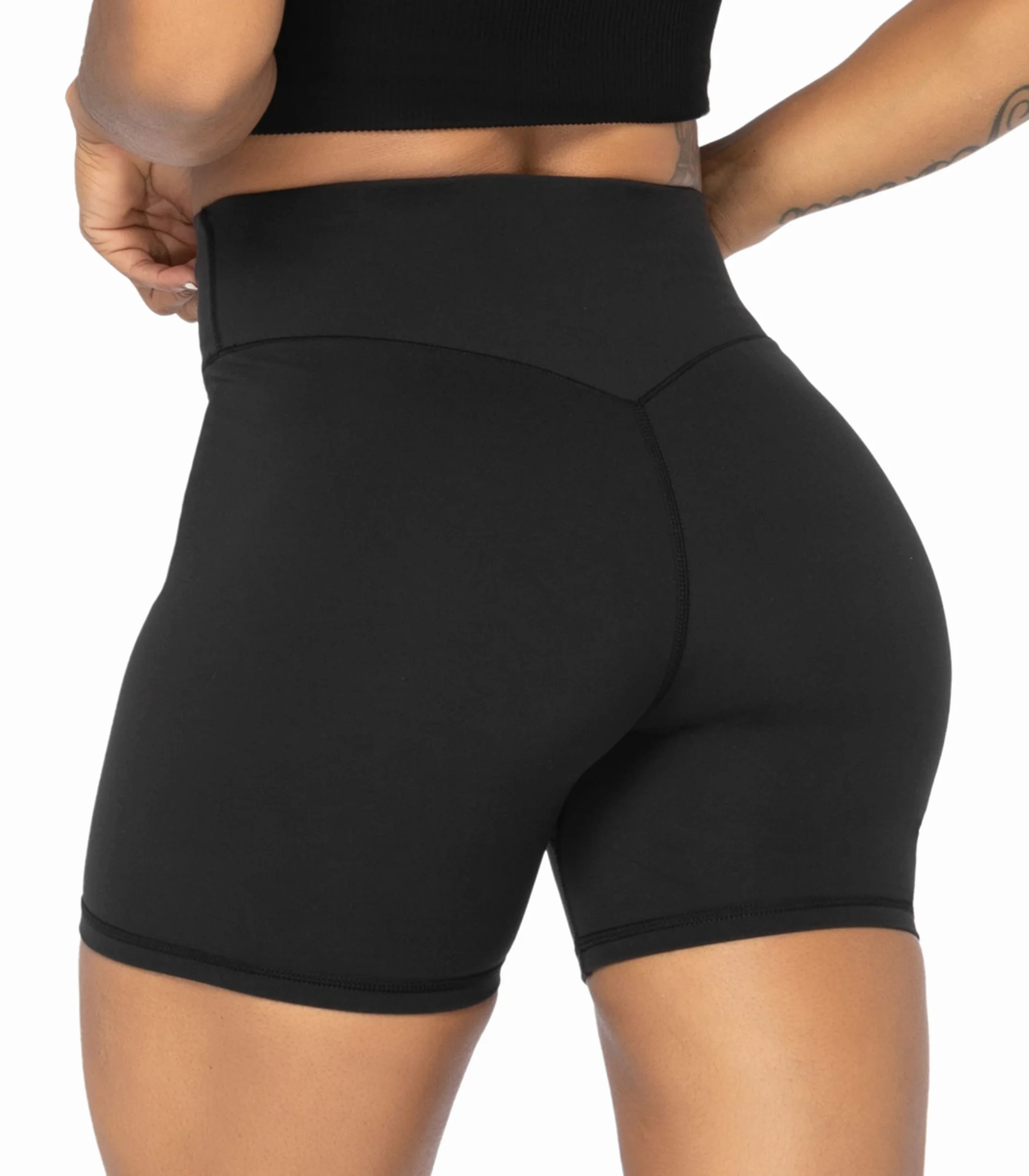 Sunzel Nunaked - Pantalones Cortos Cruzados para Mujer, sin Costura Frontal, Cintura Alta, para Yoga, Entrenamiento, Gimnasio, con Control de Abdomen