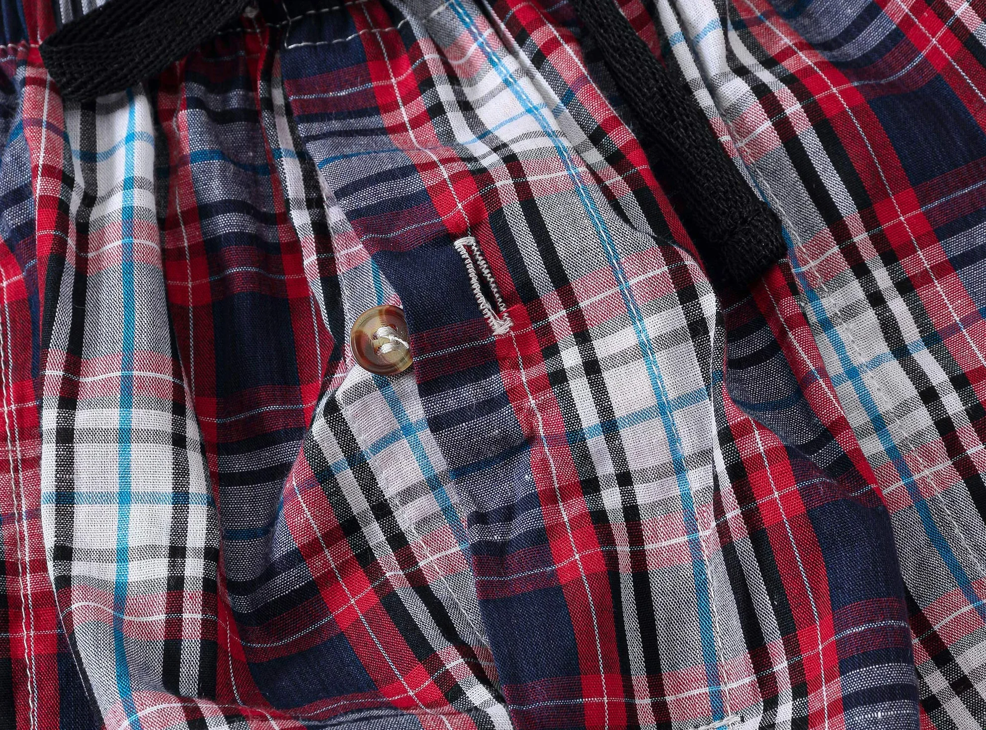 MoFiz Hombre Pantalón Corto de Pijama Casual Shorts a Cuadros de Algodón con Bolsillos