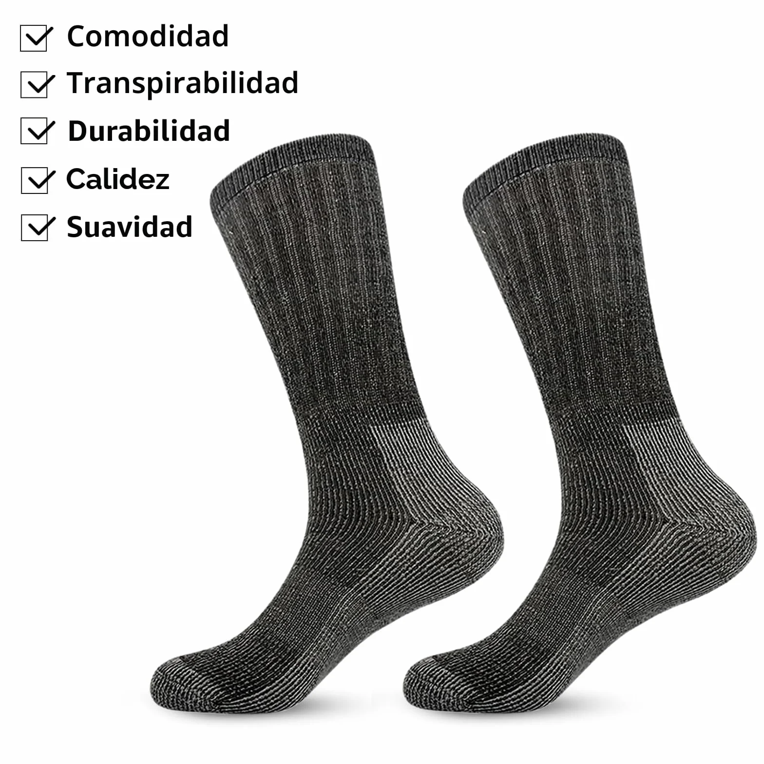 Vihir Calcetines de merino para hombre – Tubo largo Merino Sport Calcetines para esquí, trekking, senderismo, 3 pares…