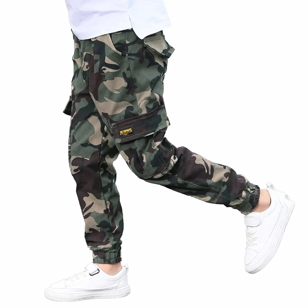 Pantalones Cargo Uniforme Escolar para Niños Cintura Elástica 6-14 Años