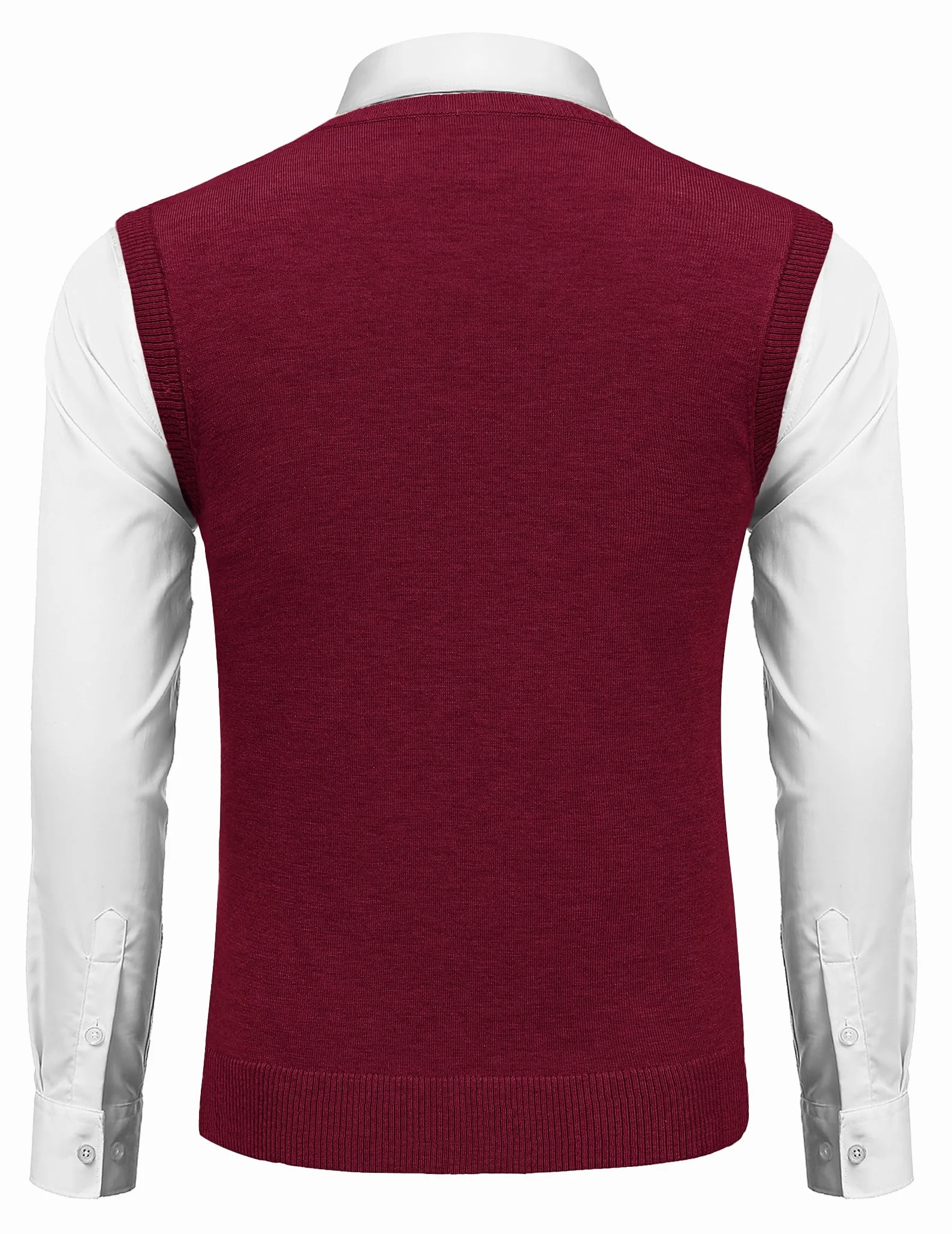 COOFANDY Chaleco sin mangas para hombre, clásico, ajustado, ropa de punto, cuello en V, casual, liso, suéter sin mangas