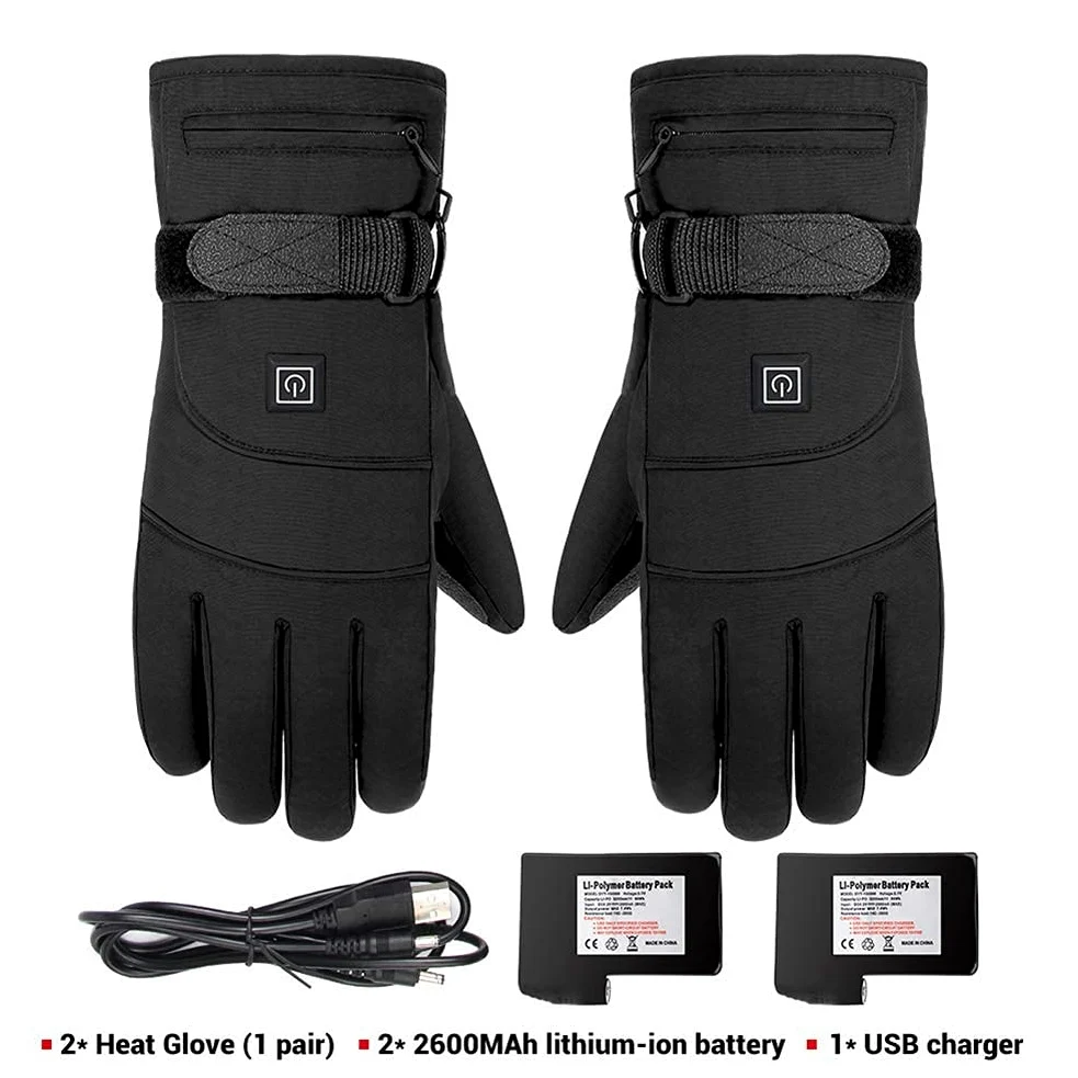 Guantes térmicos eléctricos para Exteriores, Interiores, calefacción a batería, Guantes de Invierno a Prueba de Viento para Exteriores, cálidos, para Montar en Motocicleta, Caza, e