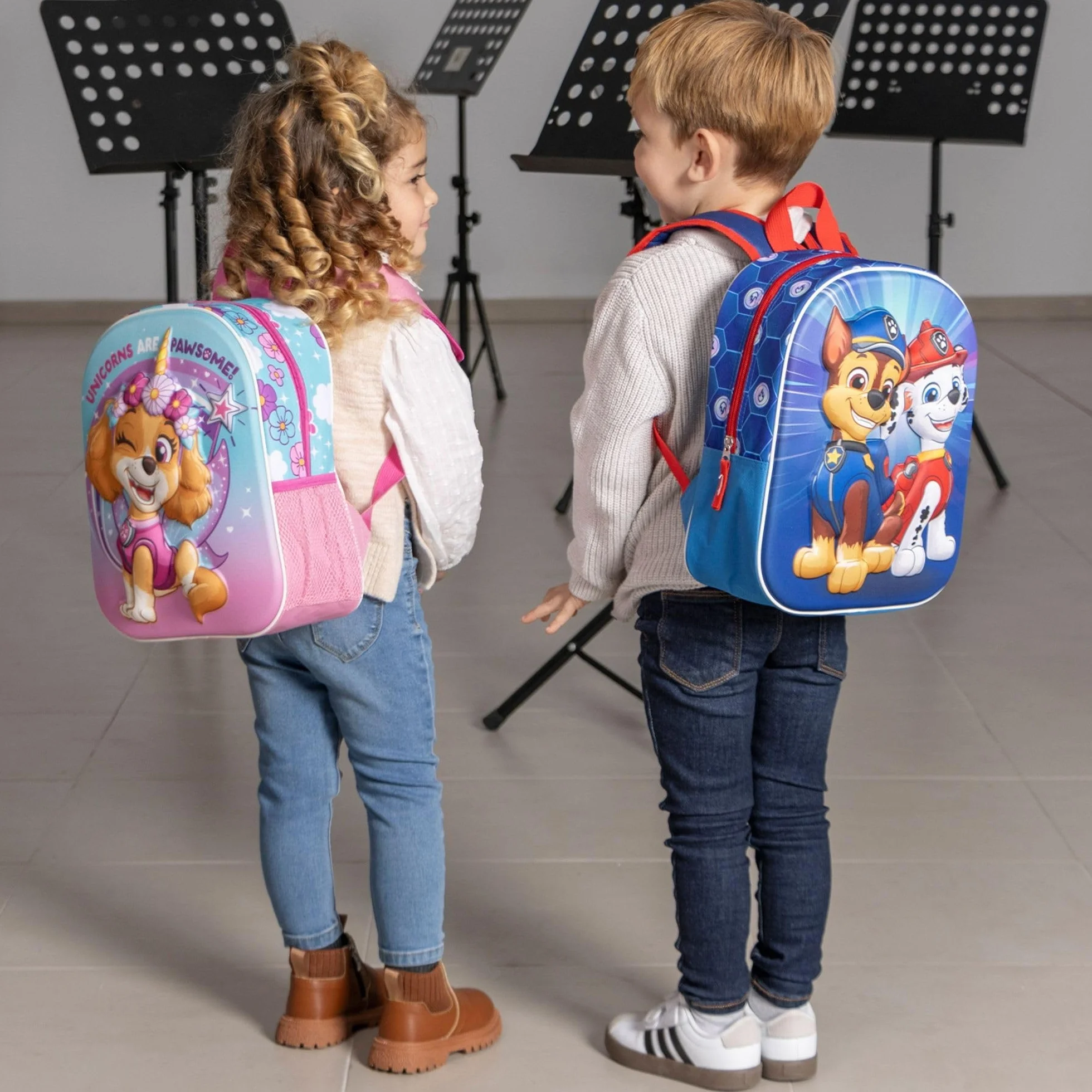 Patrulla Canina Mochila Infantil con Diseño 3D de Chase y Marshall - Mochila Escolar para Niños Fans de Paw Patrol Ideal para Guardería y Viajes