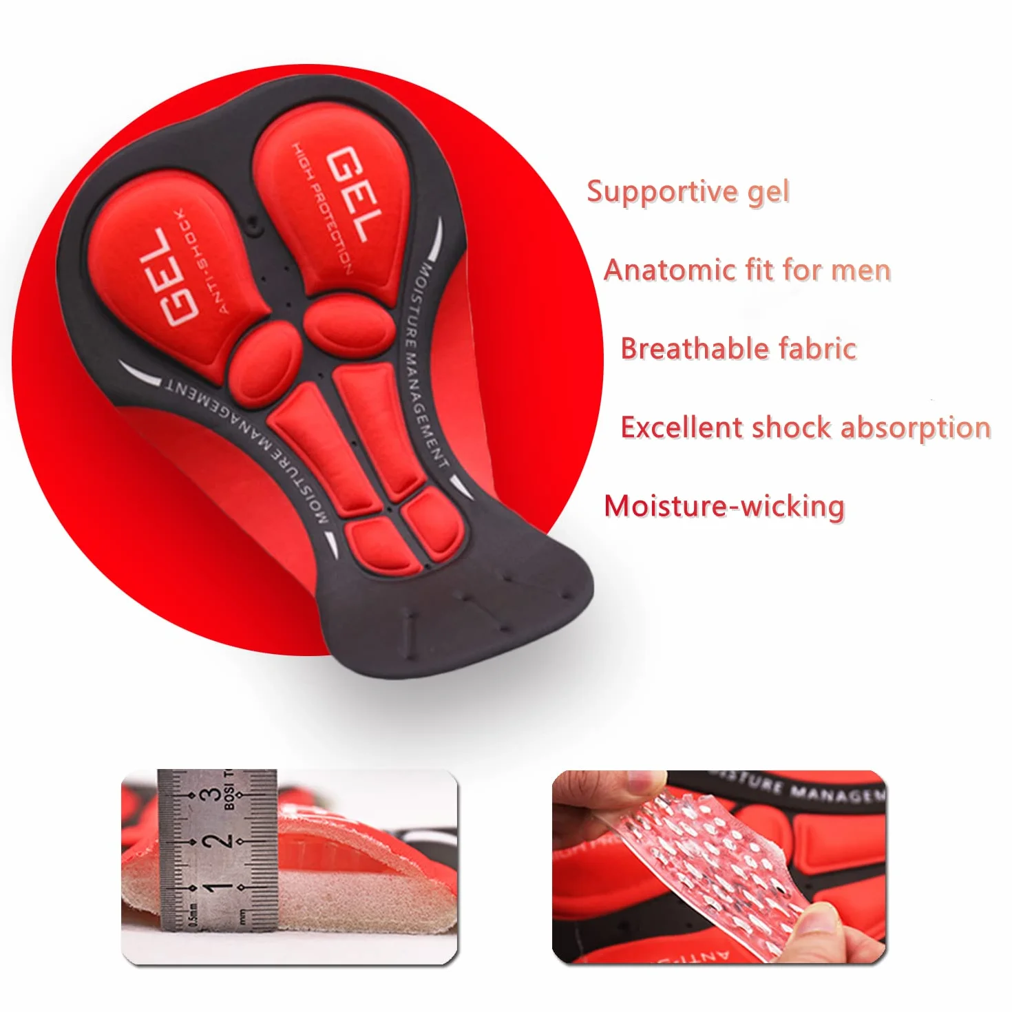 Pantalones Cortos de Ciclismo para Hombre Bicicleta Ciclismo Ropa Interior Pantalones Cortos Rspirables y Ligeros con 3D Gel Acolchado MTB Bicicleta Pantalones Cortos