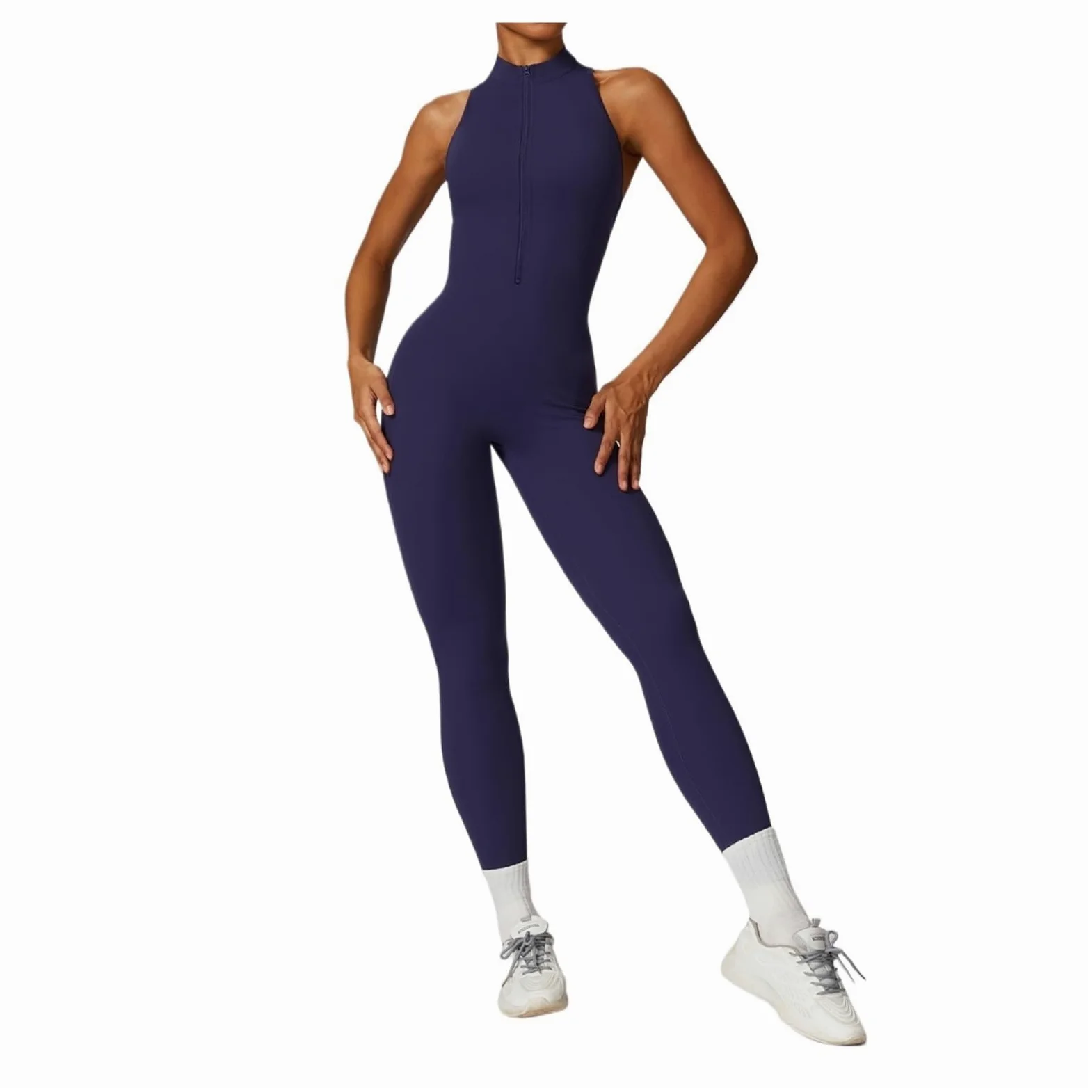 Body de Yoga con Cremallera de Secado rápido Color Piel, Mallas Deportivas for Entrenamiento de Intensidad