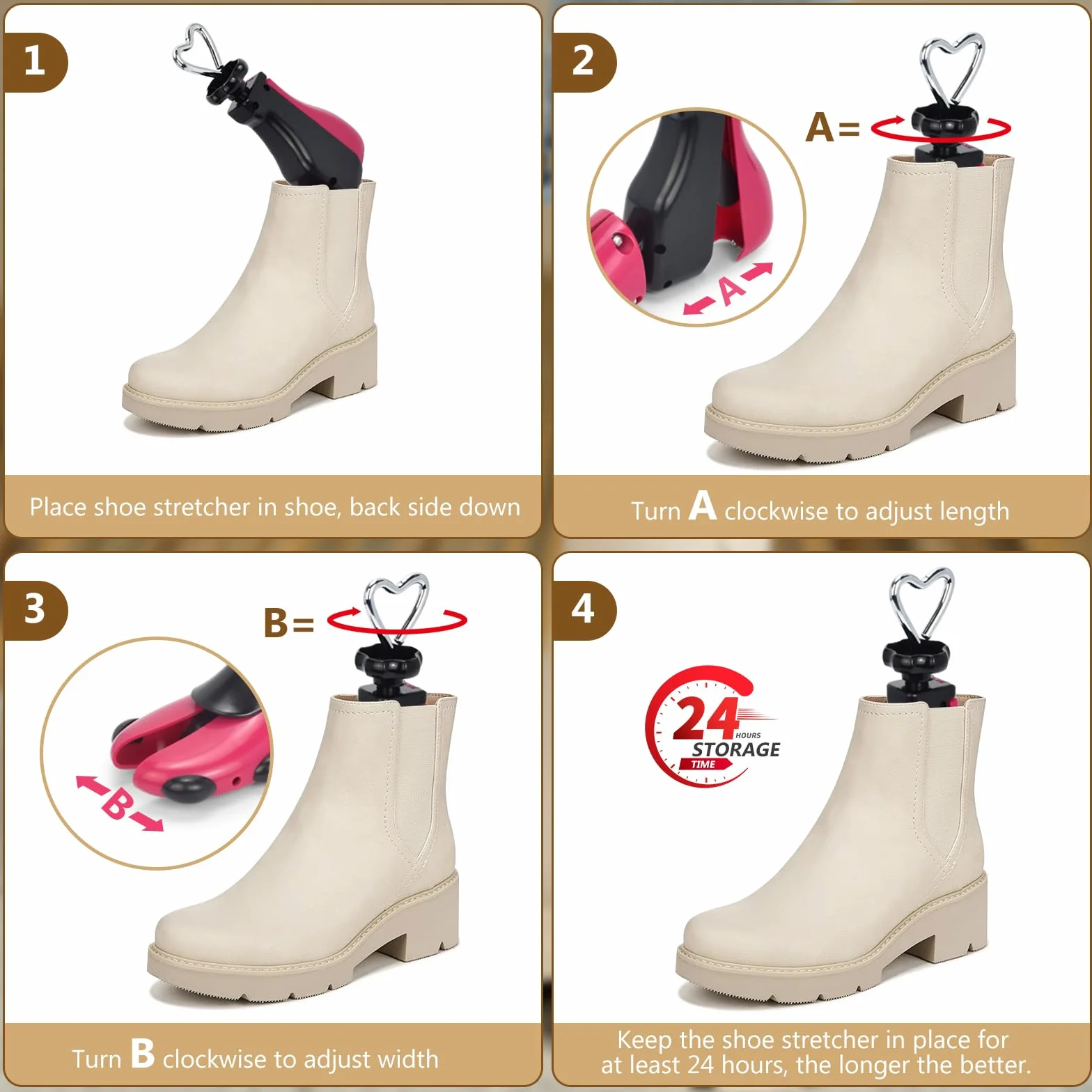 Hormas para Zapatos Hombre Mujer, Ensanchador de Zapatos con Calzador, Profesional Ensanchador de Botas, Estirador de Zapatos Ajustable Anchura y Longitud