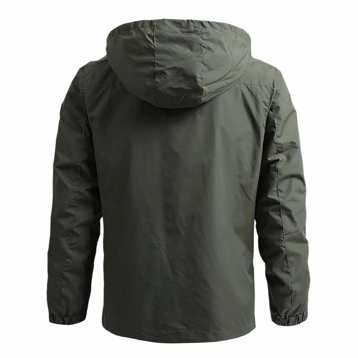 Generisch Chubasquero para hombre, chaqueta impermeable para exteriores, sudadera para hombre, con capucha, ropa deportiva, chaqueta deportiva de un solo color, chaqueta de entretiempo, sudadera de