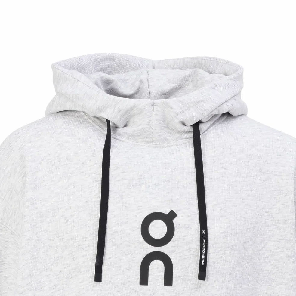 On Sudadera Gris Running Club Hoodie Crater de Corte Holgado