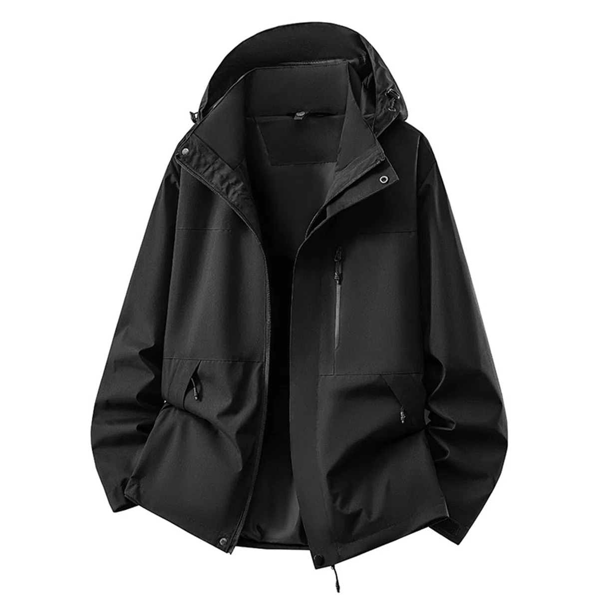 Generisch Chaqueta de ciclismo para mujer, resistente al viento, ligera, con capucha, impermeable, transpirable, chaqueta funcional con cortavientos extraíble para senderismo, correr, deportes