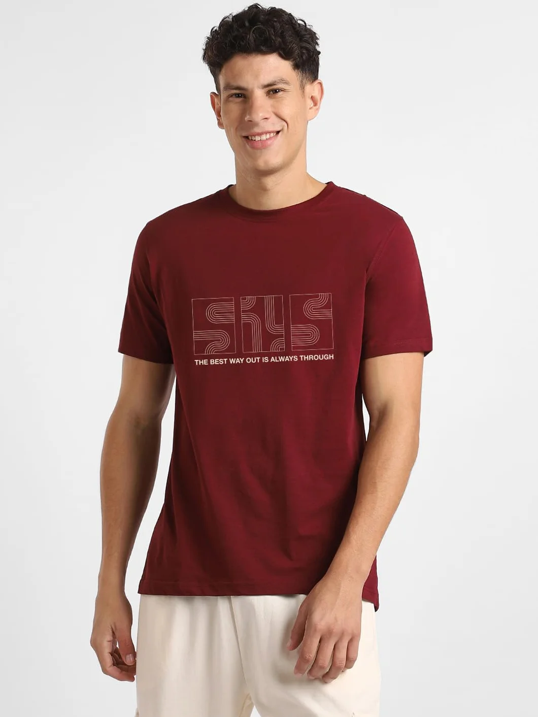 NOBERO Camiseta de algodón para hombre, ajuste normal, estampado gráfico