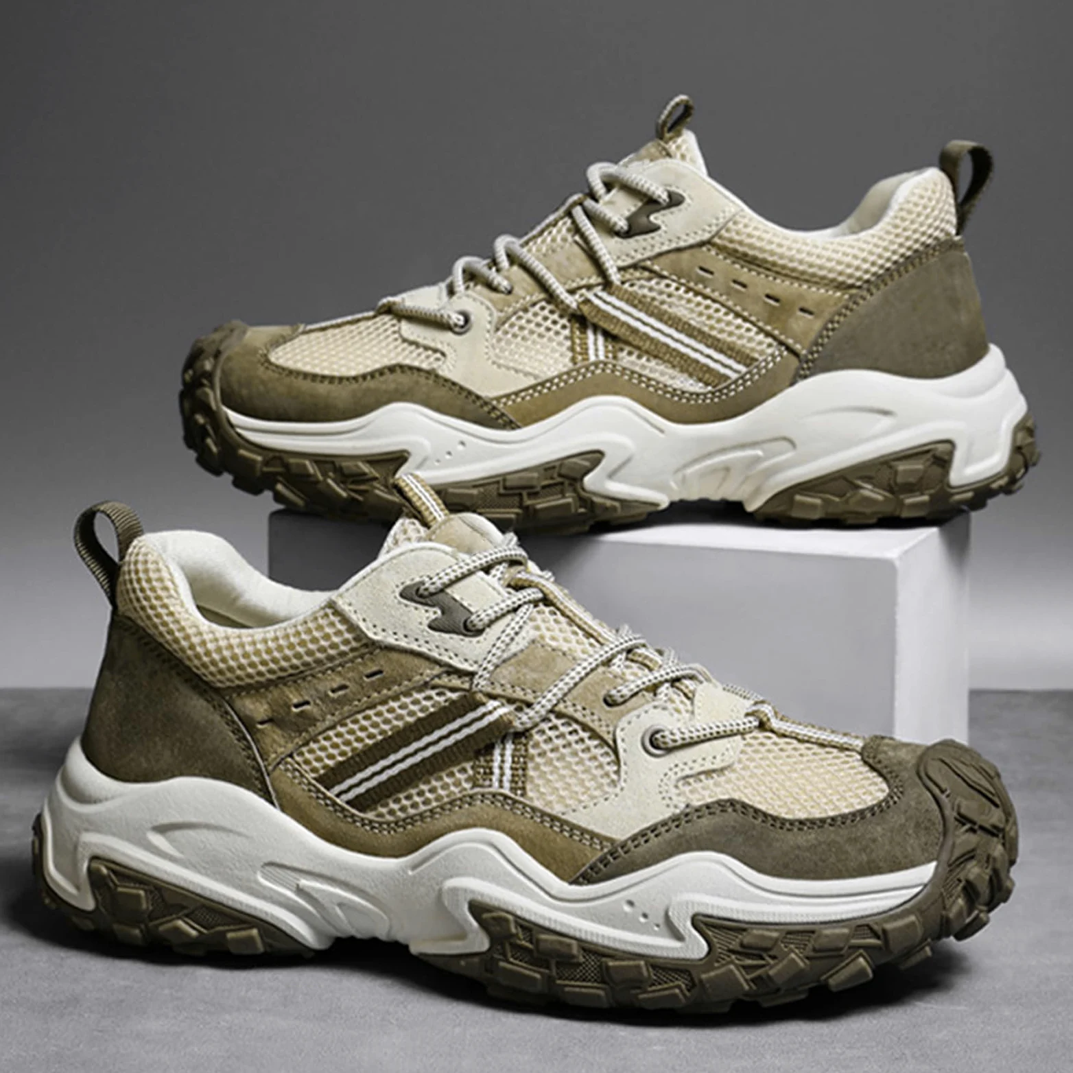Hombre Zapatos de Senderismo Ligeras Zapatillas de Trekking Antideslizante Impermeables Trail Running Camping Deportivas