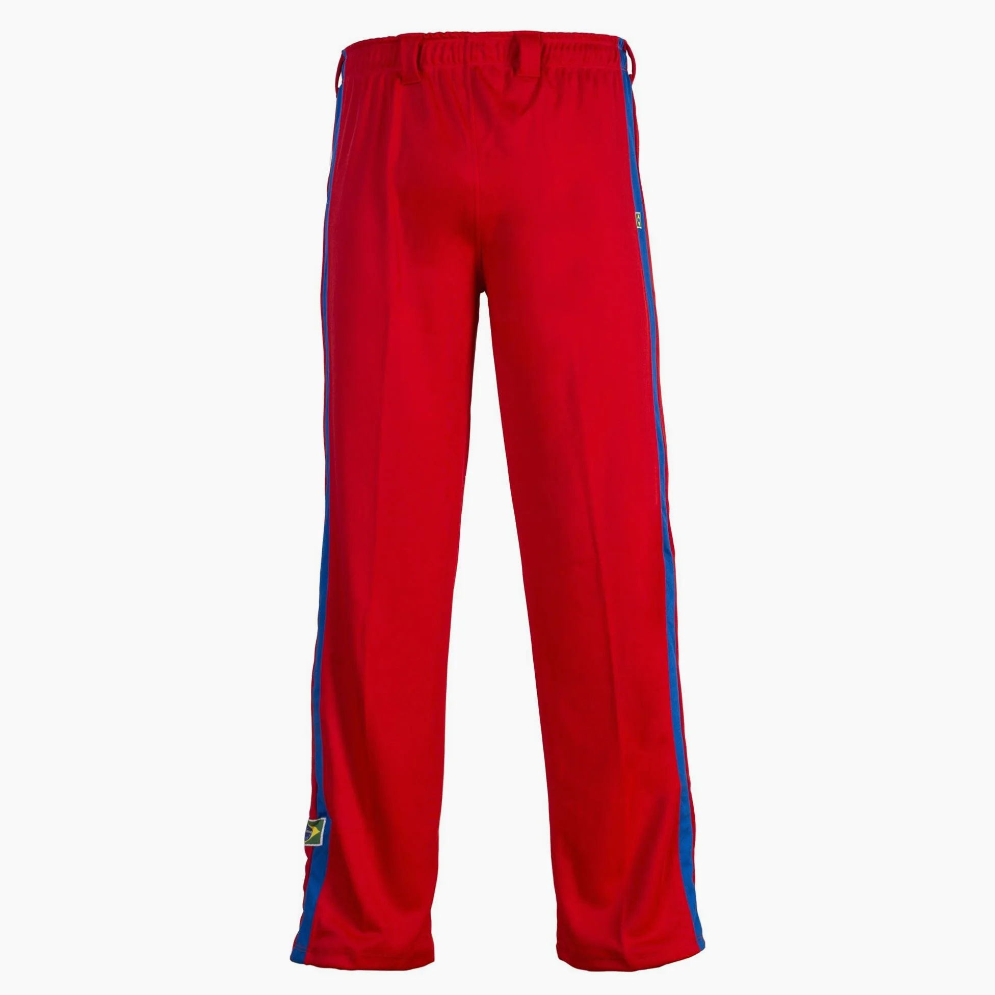 JL Sport Pantalones Auténticos Brasileños Capoeira Artes Marciales Hombres (Azul con Los Colores Nacionales En Brasil Verticales Bein Rayas)