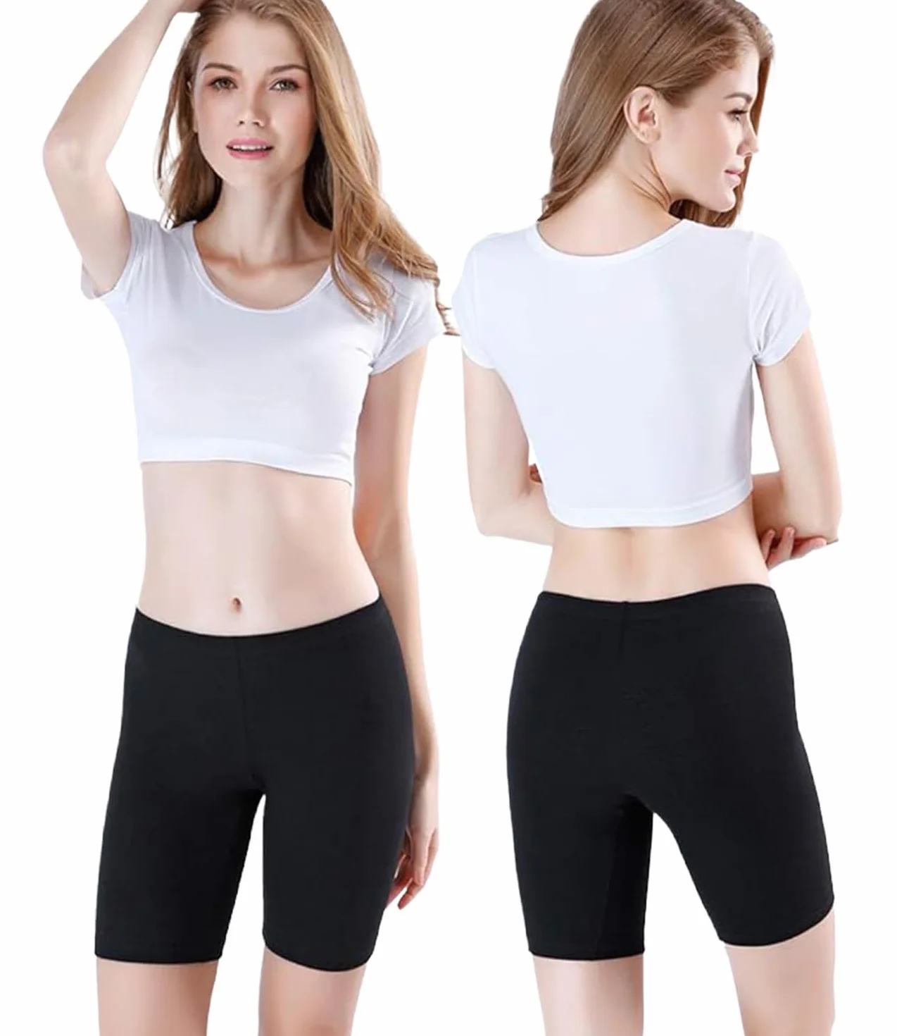 Wirarpa Leggings Cortos Boxer Mujer Algodón Shorts Pack de 4 Tamaño S-5XL