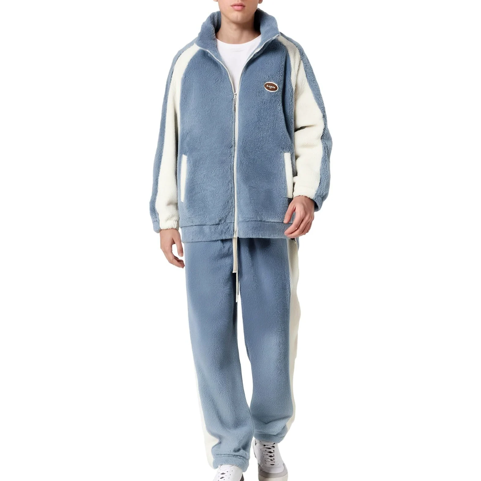 Pijama para hombre largo de invierno de forro polar, pijamas de dos piezas, ropa de casa, traje de dormir de felpa, conjunto de pantalones de dormir de franela suave, ropa de dormir, ropa de