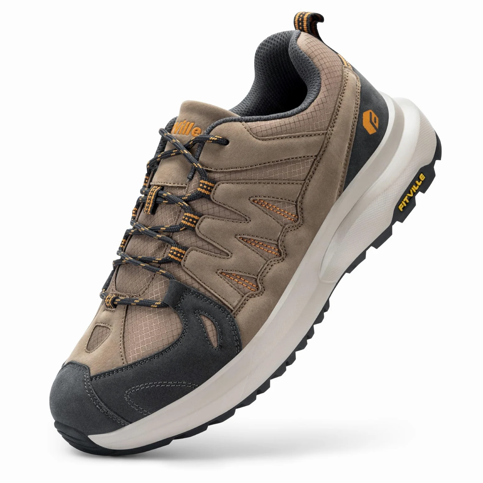 FitVille Zapatillas Trekking Hombre Extra Ancho Zapatos Senderismo Nordic Walking Antideslizantes Zapatillas Deportivas Transpirables Calzado Running