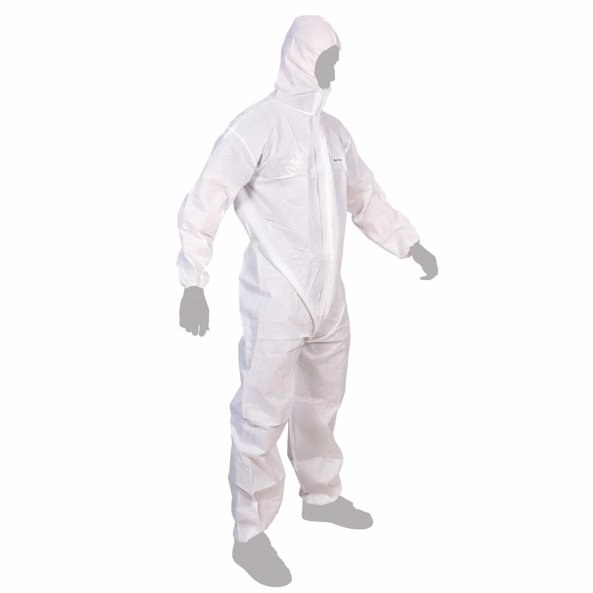 Cofan Buzo de Protección Desechable con Capucha Tipo 5/6 Cat III, Antiestático, Mono de Seguridad para Químicos, Pintura y Construcción, Tallas Desde la M a XXL