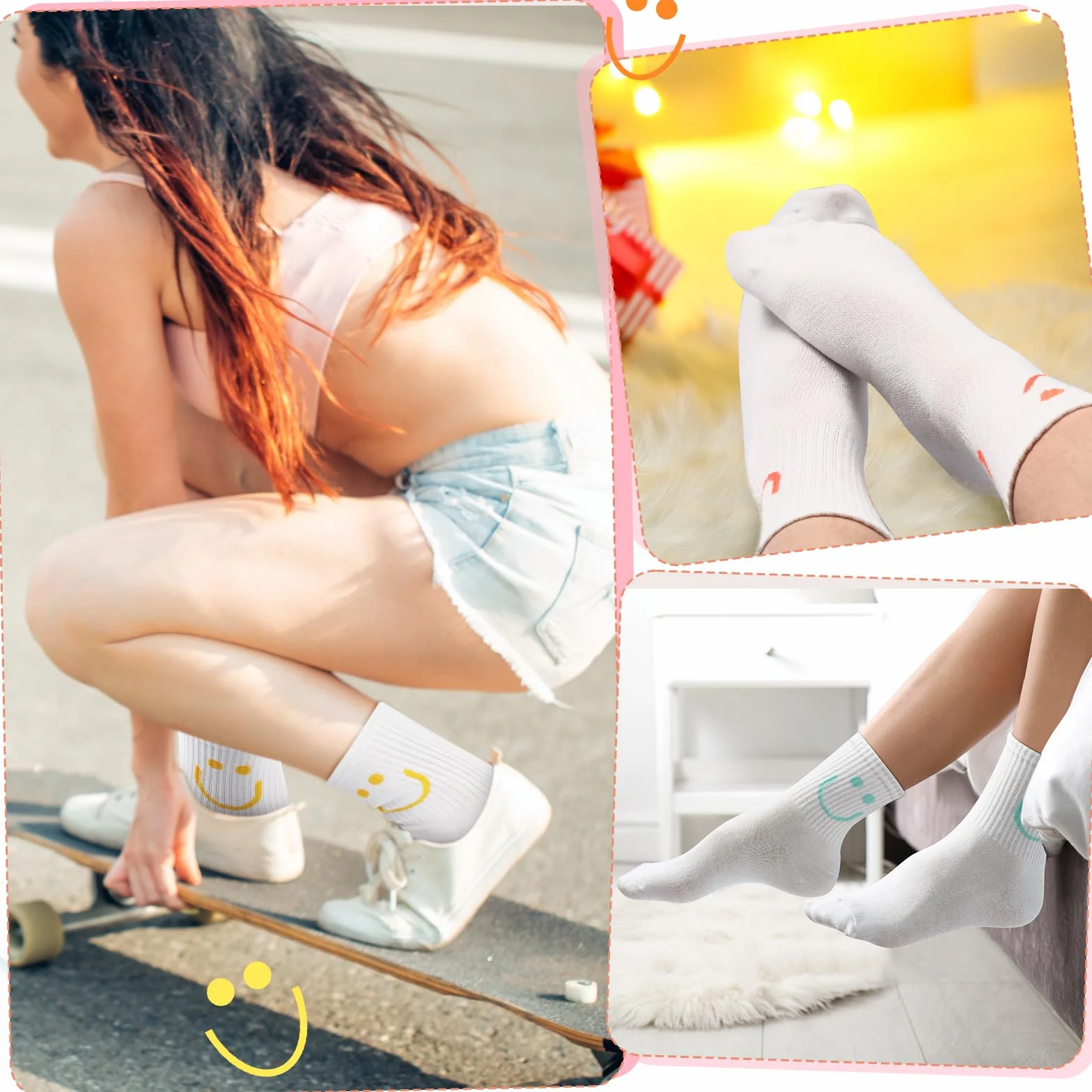 Cuffbow Paquete de 20 calcetines Crazy Funny Emotion para mujer, calcetines de algodón suave, 20 diseños divertidos diferentes