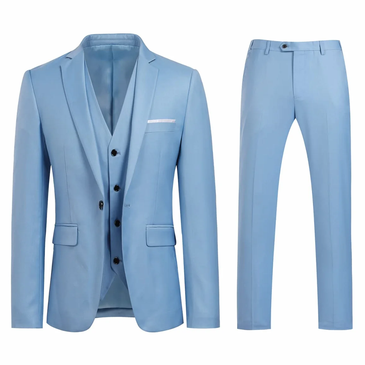 Sliktaa Traje Hombre 3 Piezas Slim Fit Formal Smoking Boda Negocios Noche (Chaleco y Pantalones), rojo