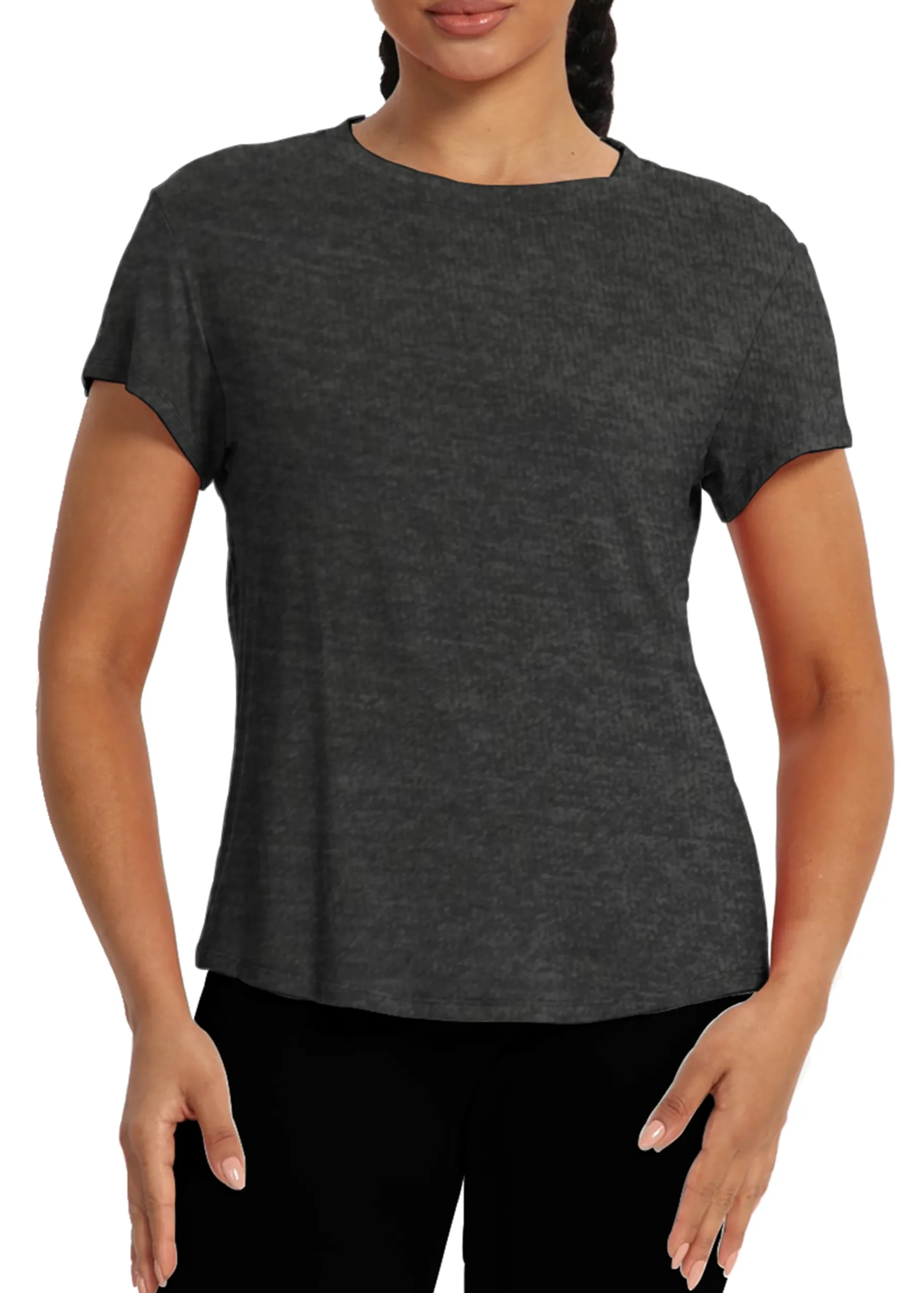 Bestisun Camiseta corta para mujer, camiseta deportiva con espalda cruzada, camisetas recortadas