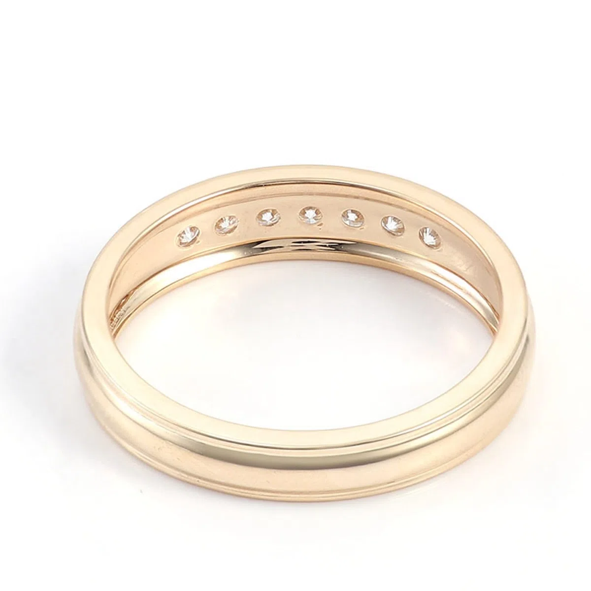 Anillo de oro amarillo para mujer, Moissanite, anillo de compromiso, oro auténtico 375/585/750, anillo de boda de media eternidad, 9 K/14 K/18 K, oro con grabado para mujeres