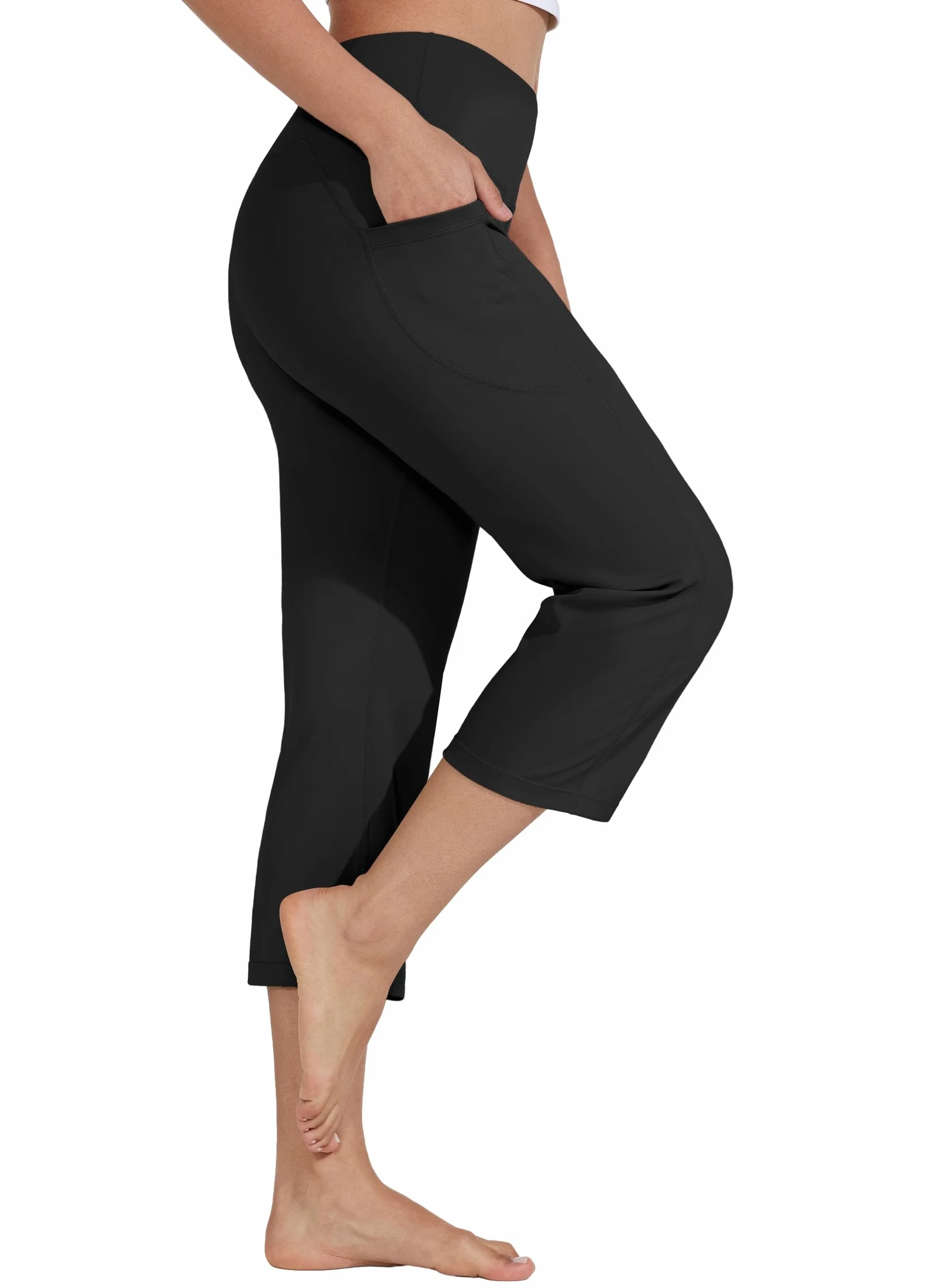 WILLIT Pantalones capris de yoga para mujer de cintura alta, leggings de pierna recta, ejercicio deportivo, entrenamiento Capris 21"