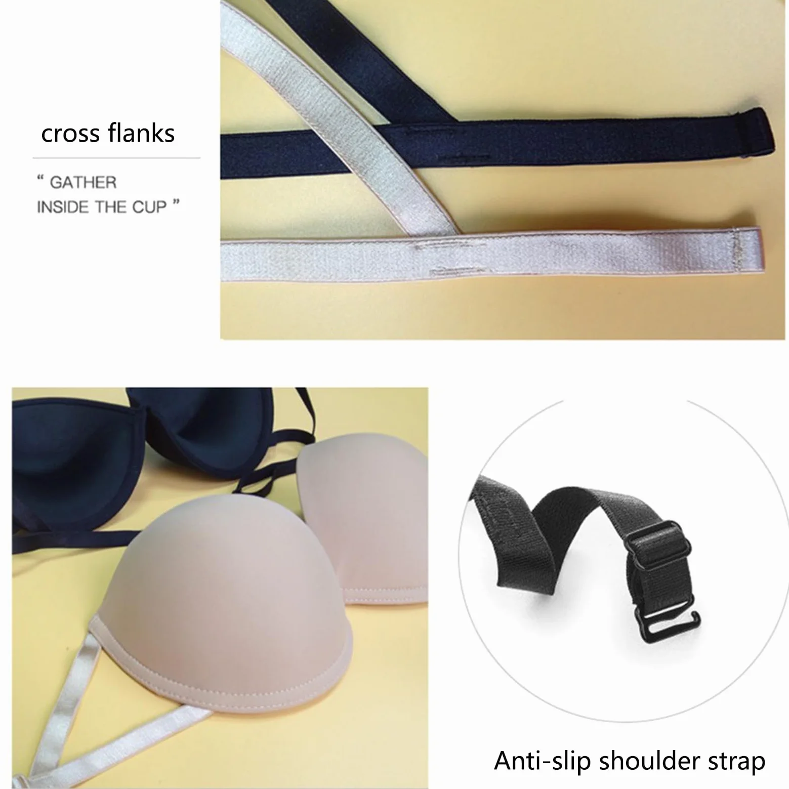Almohadillas de sujetador sin costuras elevación natural una pieza Parche pecho autoadhesivo fruncido Push-up esfuerzo Comodidad invisible Rojo-A