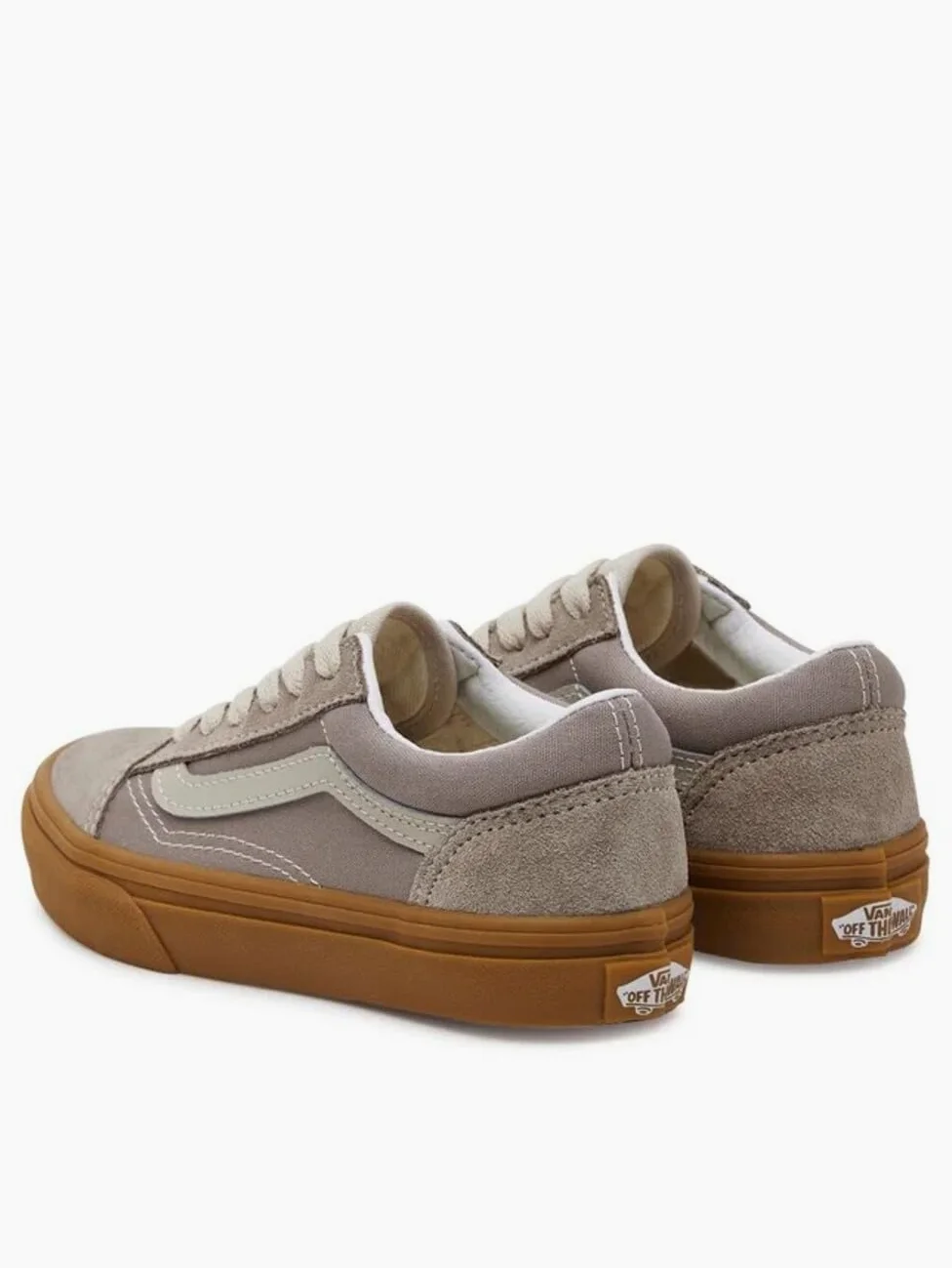 Zapatillas Deportivas para niños Old Skool, Suela de Goma Marrón, Gamuza y Lona Gris, Cordones Beige (Gris, Sistema Tallas Calzado EU, Niño (2-5 años), Números, Mediano, 32)