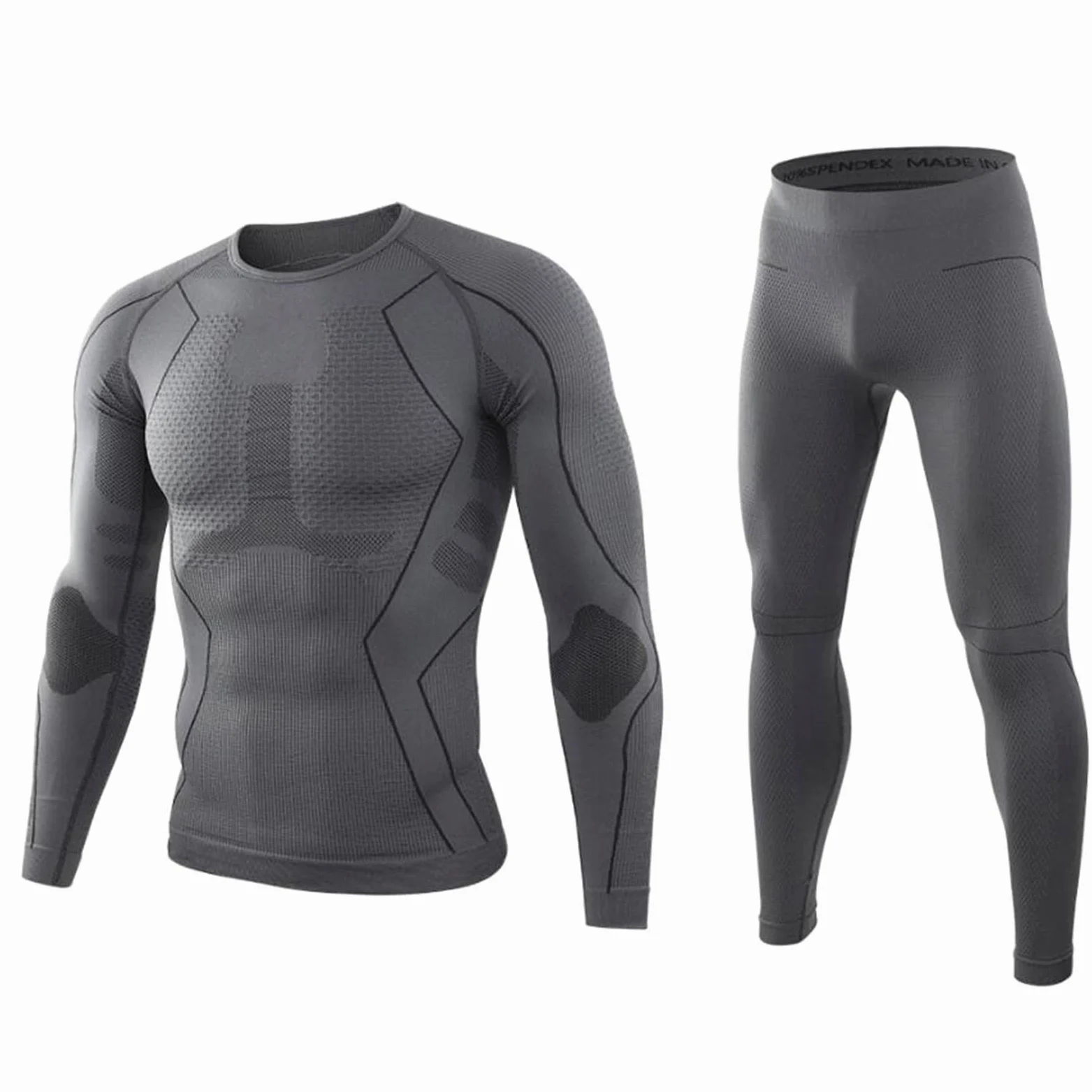 Ropa Interior Térmica Hombre, Conjuntos Térmicos para Hombre, Manga Larga Transpirable Base Térmica Capas para Entrenamiento Esquí Correr Senderismo
