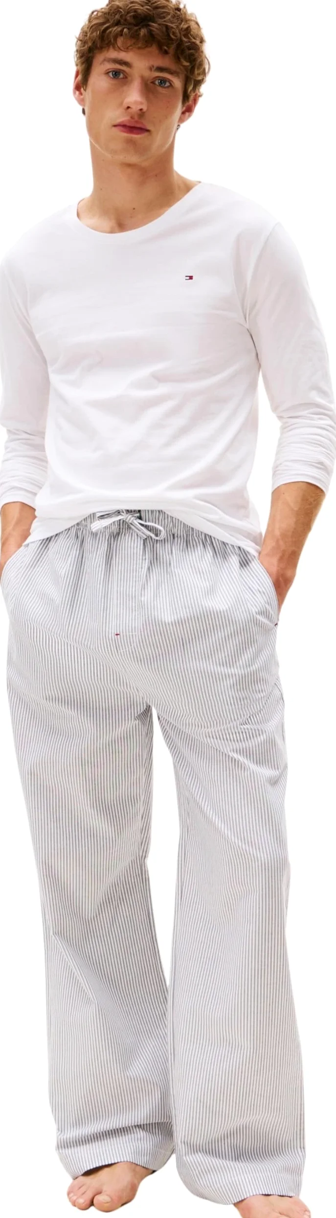 Tommy Hilfiger Camisetas de Manga Larga Pack de 3 Hombre con Cuello Redondo