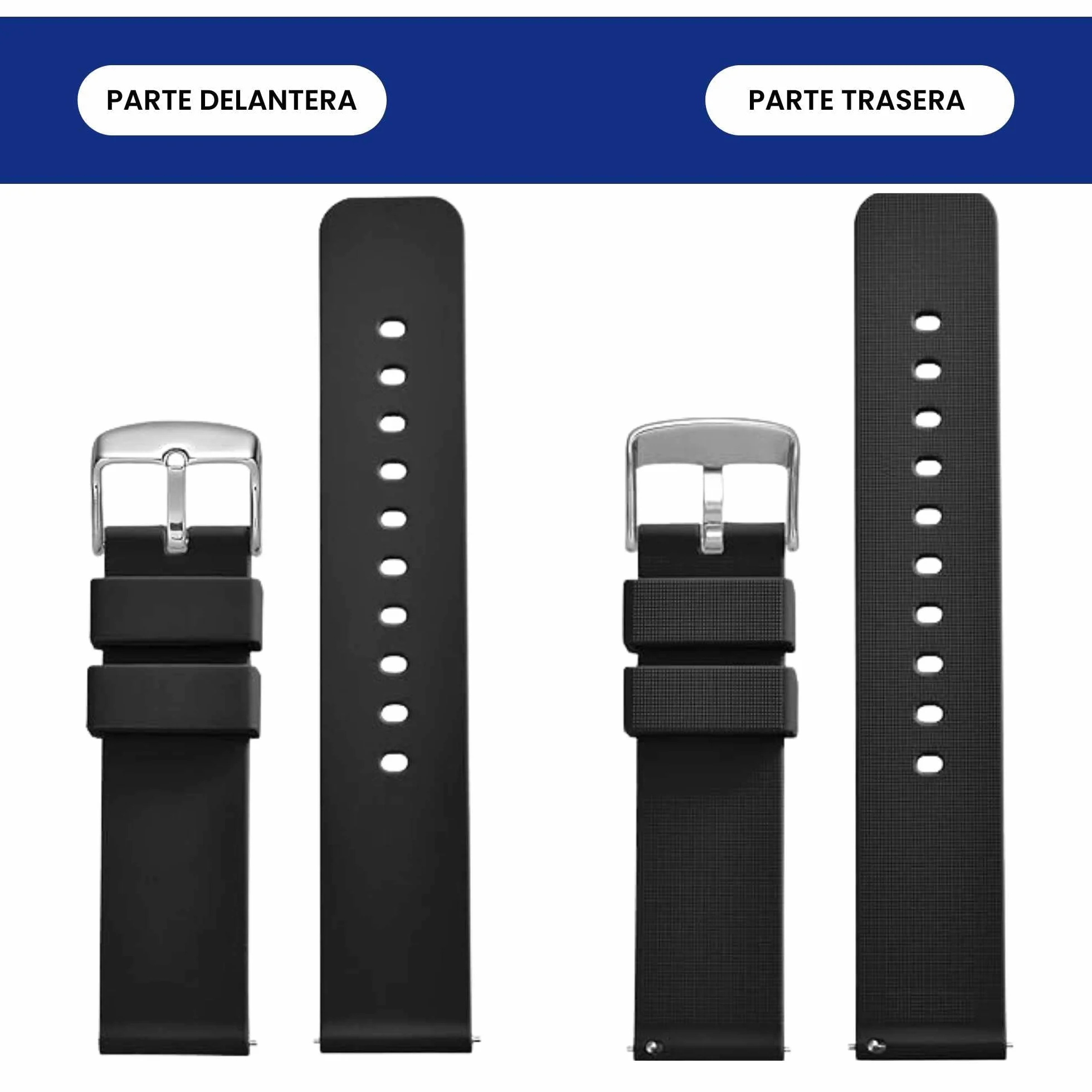 TECHZOCO Correa reloj silicona, Banda de Reloj de Silicona, Correa de Reloj Deportiva, Banda de Reloj Universal, Pulsera de Reloj Silicona, liberación rápida
