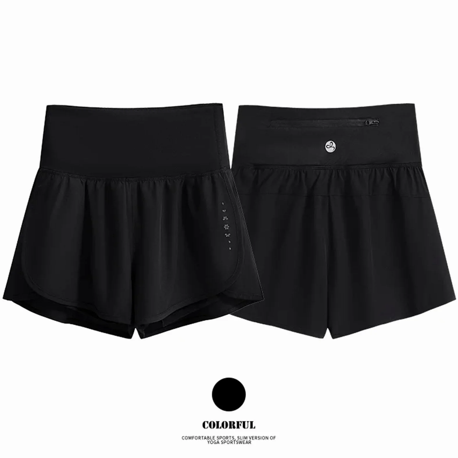 Pantalones Cortos de Ciclismo for Mujer, de Cintura Alta, de Secado rápido, for Yoga, Deportivos de Verano con Forro Interior, Ropa de Gimnasio para Cintura Alta Ciclismo Yoga(Black,XXXL)