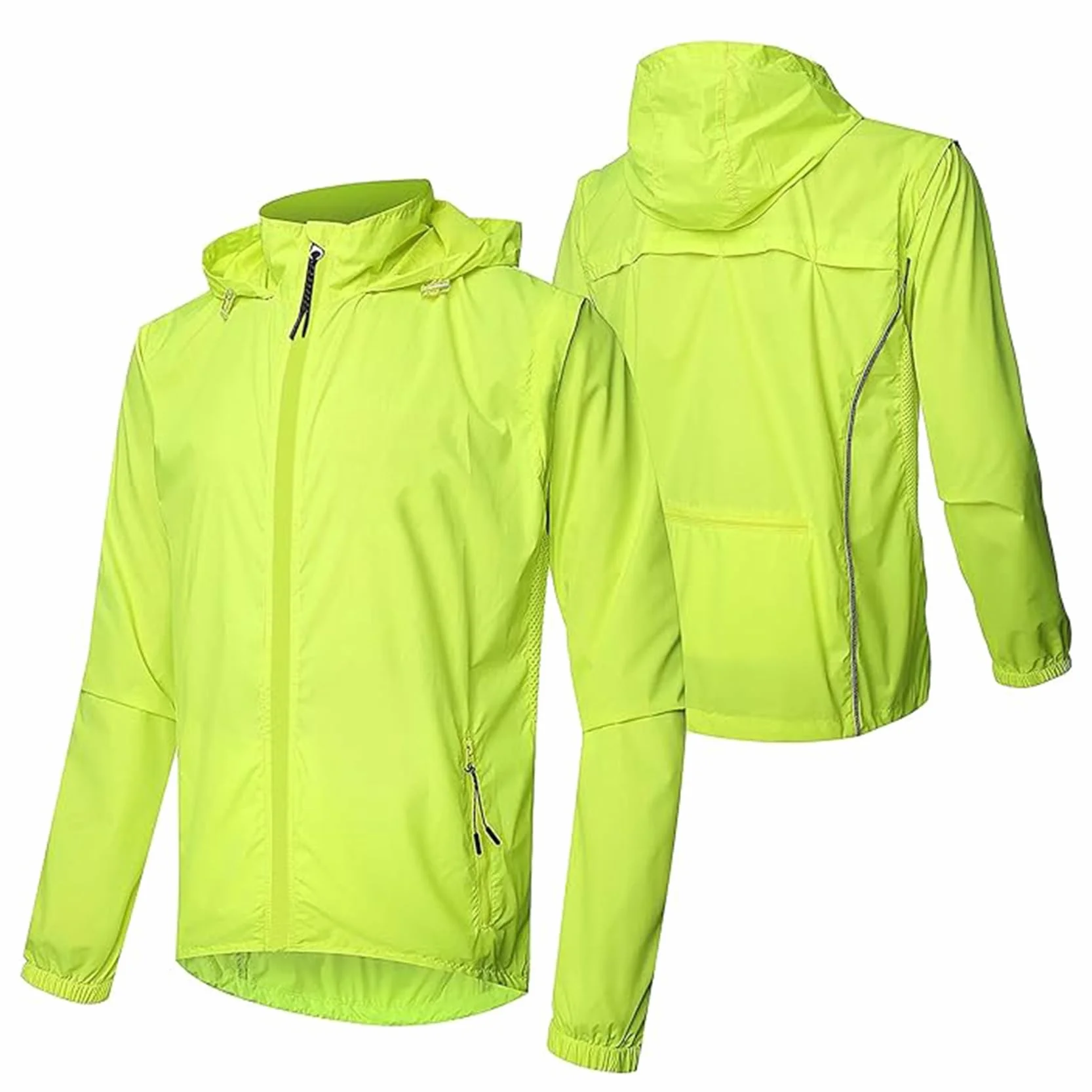 Chaqueta Ciclismo Ultraligera Impermeable A Prueba Viento Transpirable Manga Larga Desmontable para MTB