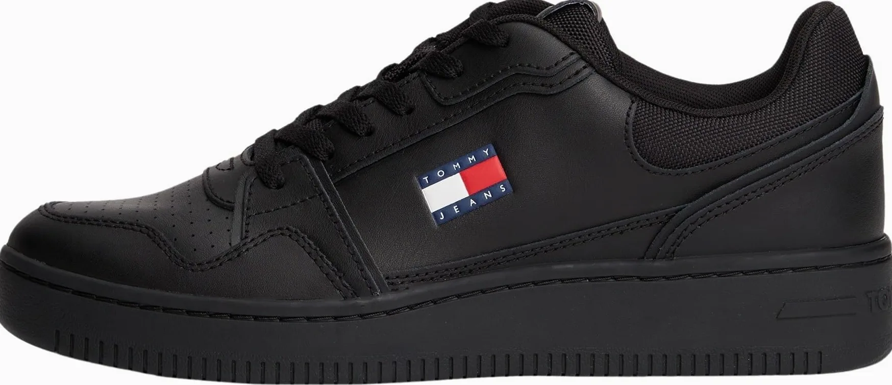 Tommy Jeans Cupsole Sneaker Hombre TJM Retro Basket Low Top, Negro (Black), 46