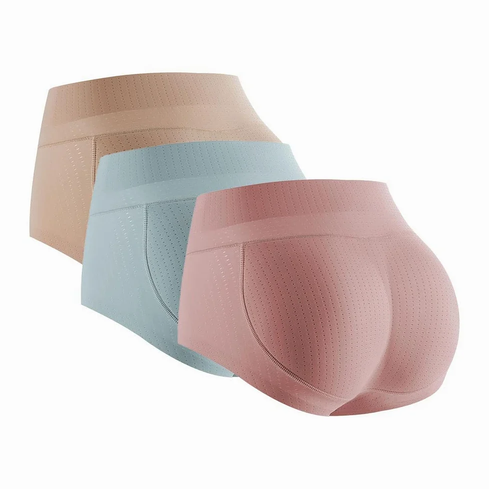 3 bragas push up para mujer, pantuflas acolchadas sin costuras, pushup, levantamiento de glúteos, realzador de cadera, faja moldeadora, bragas para realzar la cadera