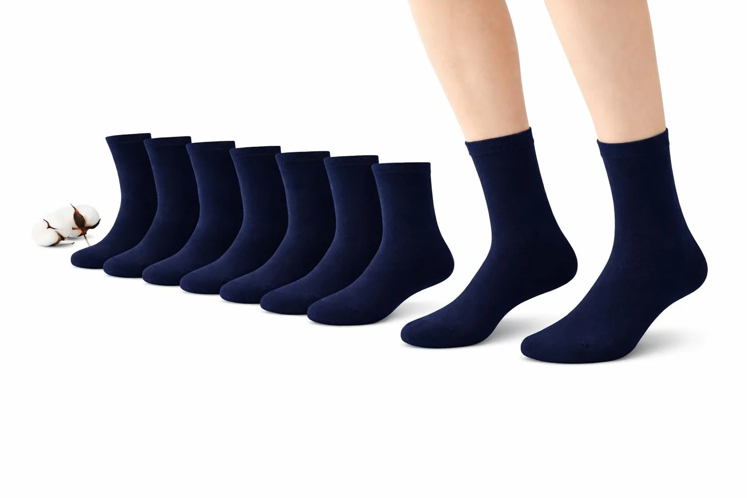 CYS Calcetines 6 Pares Cortos Colegio Uniformes Escolares Alto Algodón Para Niños Niñas Infantiles Pack de 6 Pares