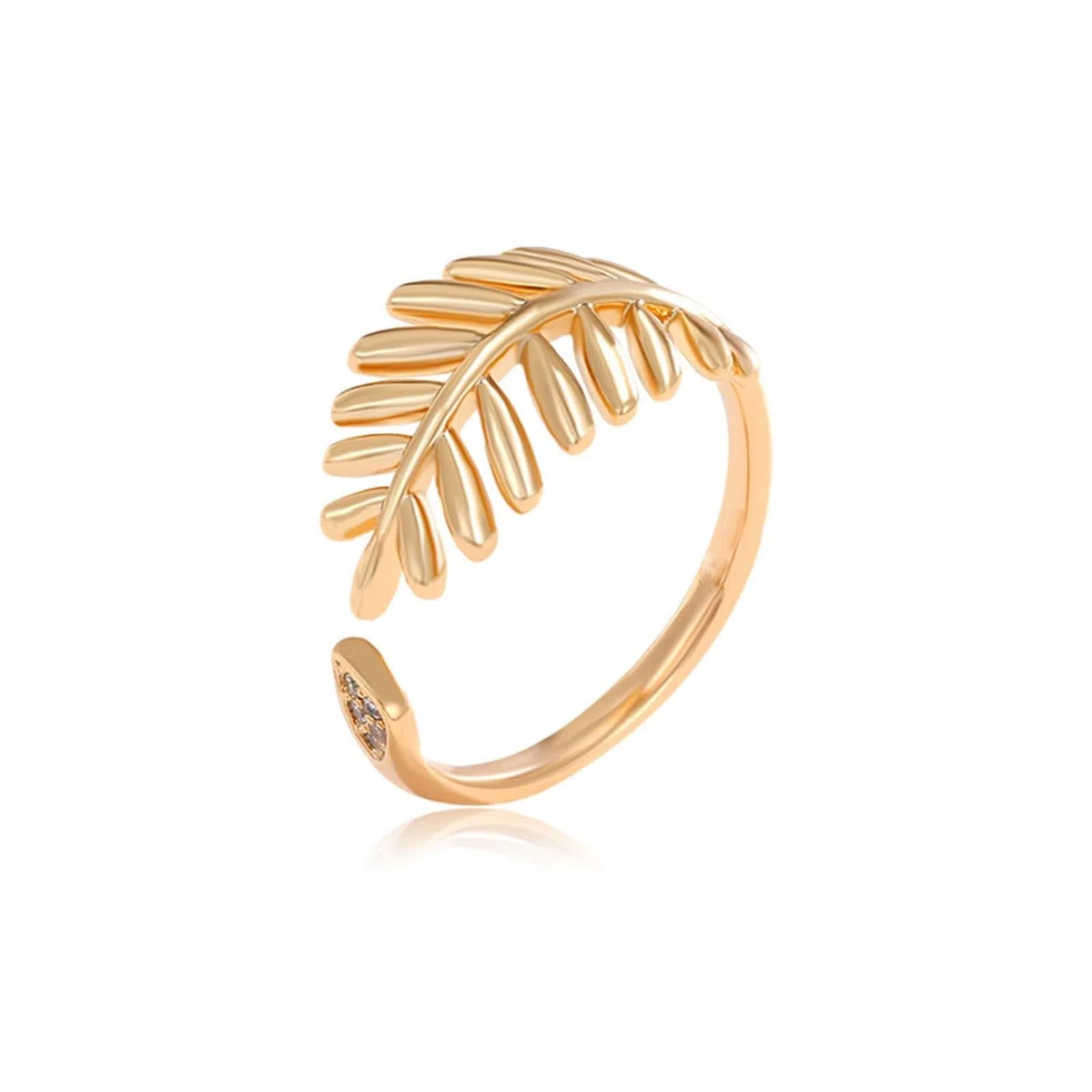 Anillo de boda de oro blanco de 9 K/14 K/18 K con moissanita, hoja abierta