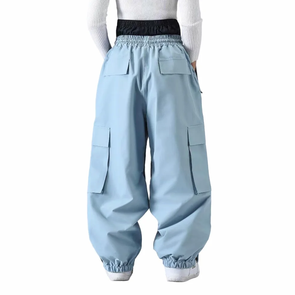 Baberos de esquí holgados para hombre y mujer, pantalones de snowboard