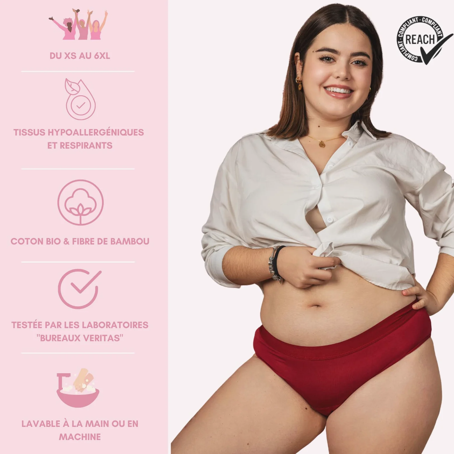 Braga Menstrual Mujer Zoé - Serenidad, Comodidad y Feminidad - Tallas S a 4XL