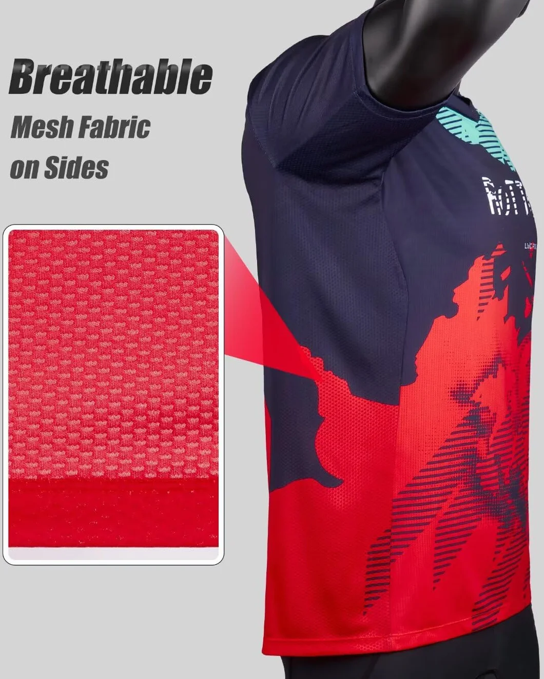 ROTTO Maillot MTB Hombre Manga Corta Secado Rápido Absorbe Humedad