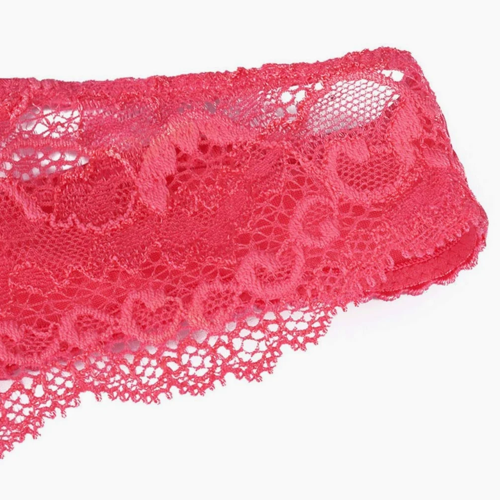 Sin marca Tanga de Encaje Sexy, algodón cómodo para Mujer, Cintura Baja, Calzoncillos Rojos (Talla: L)