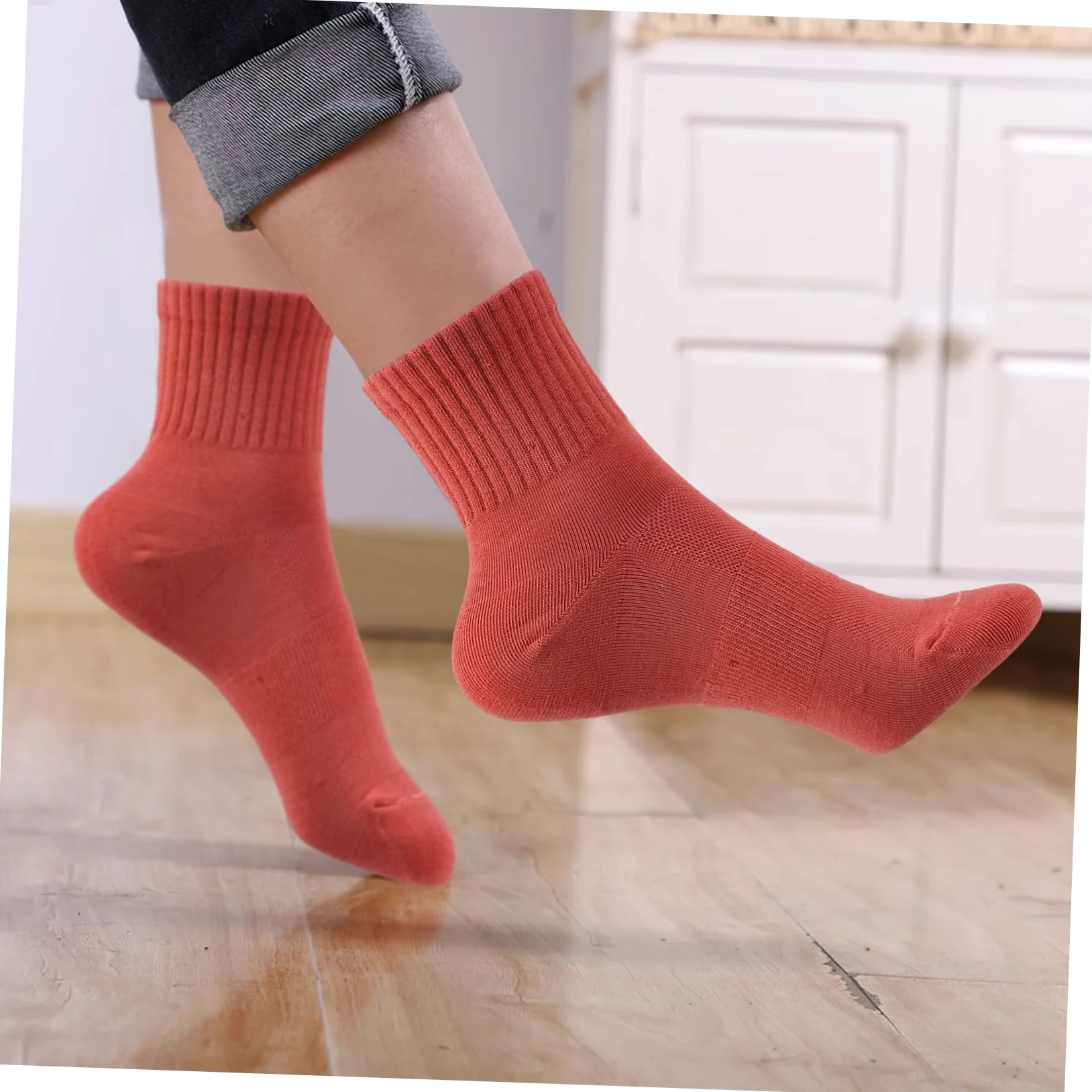 Didiseaon 10 pares Calcetines de Algodón para Mujer de Medias Tobilleras Transpirables de Alta Absorción de Sudor Sujeción Elástica y Fino para Diario y Deporte