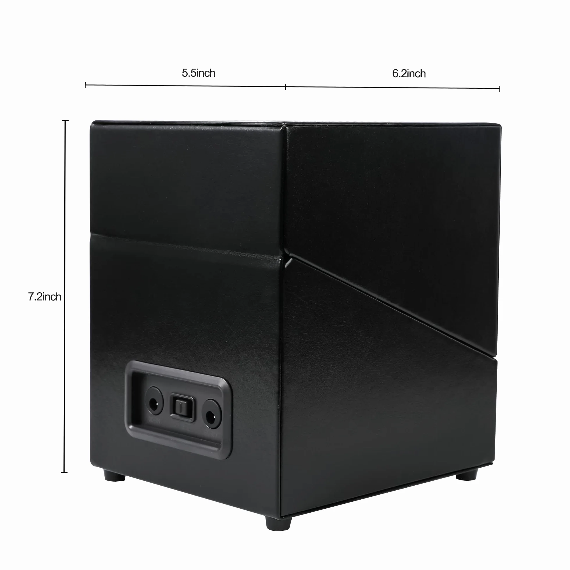 Caja giratoria para 2 relojes automáticos USB, piel sintética, motor silencioso, negro