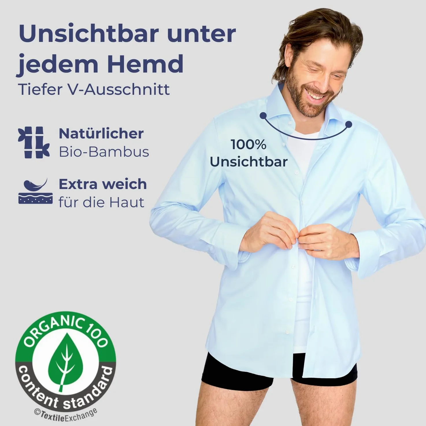 jbs Camiseta interior antisudor para hombre, resistente al sudor con tecnología de membrana, bambú y algodón, protección contra manchas de sudor, paquete de 1 unidad